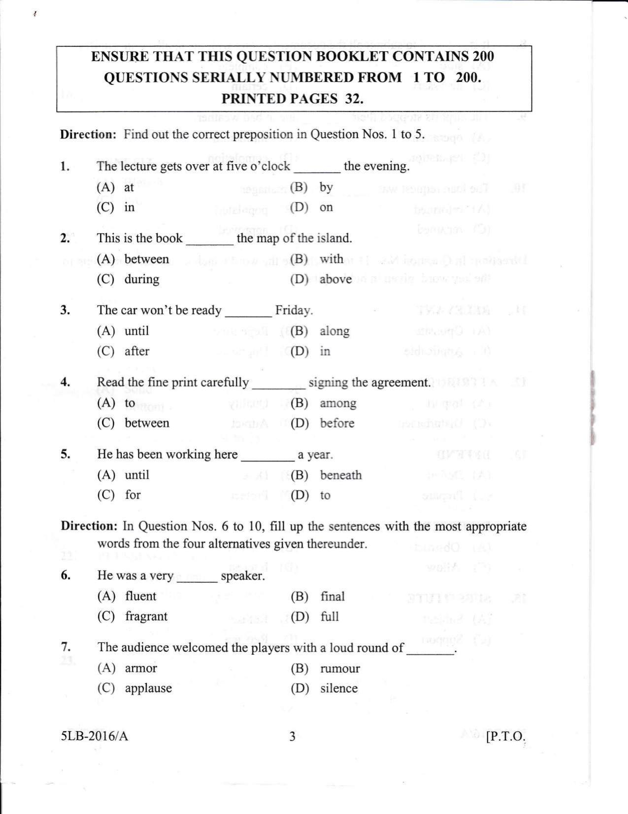 KLEE 5 Year LLB Exam 2016 Question Paper - Page 3