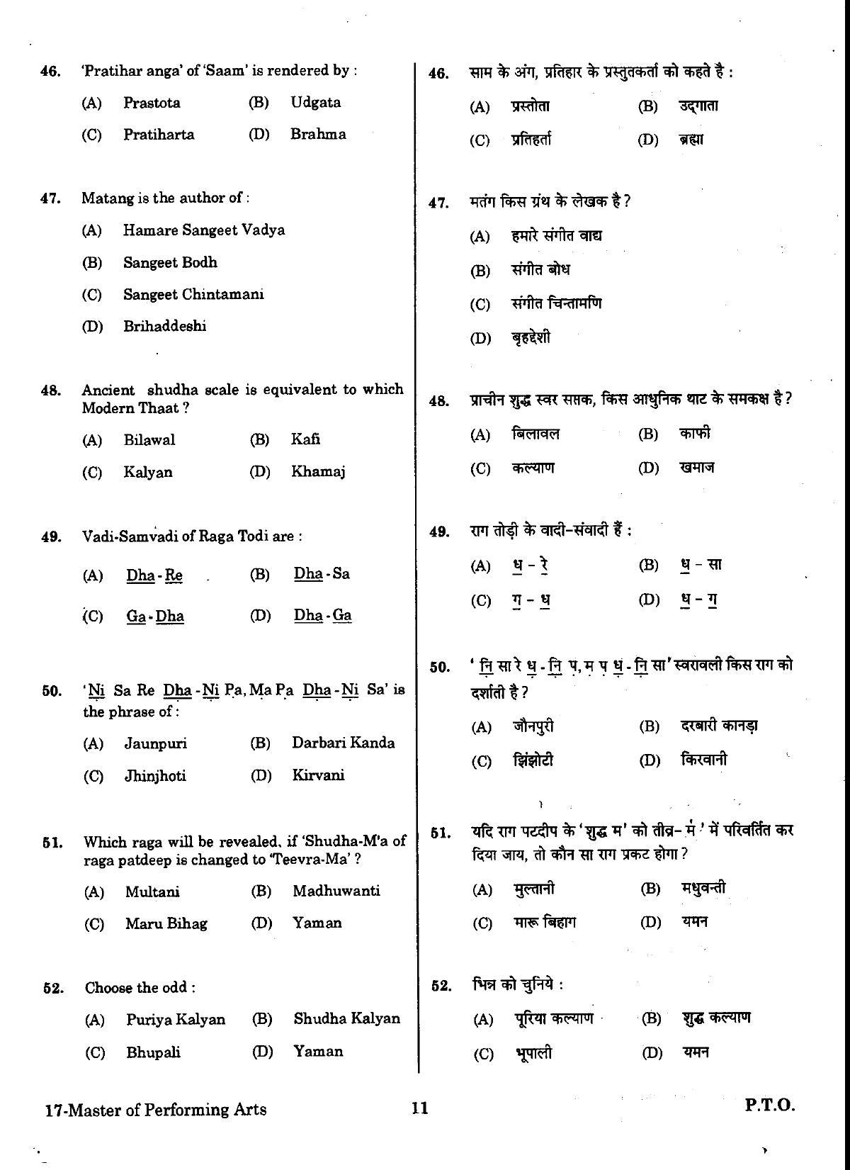 URATPG Master Performing Arts Sample Question Paper 2018 - Page 10