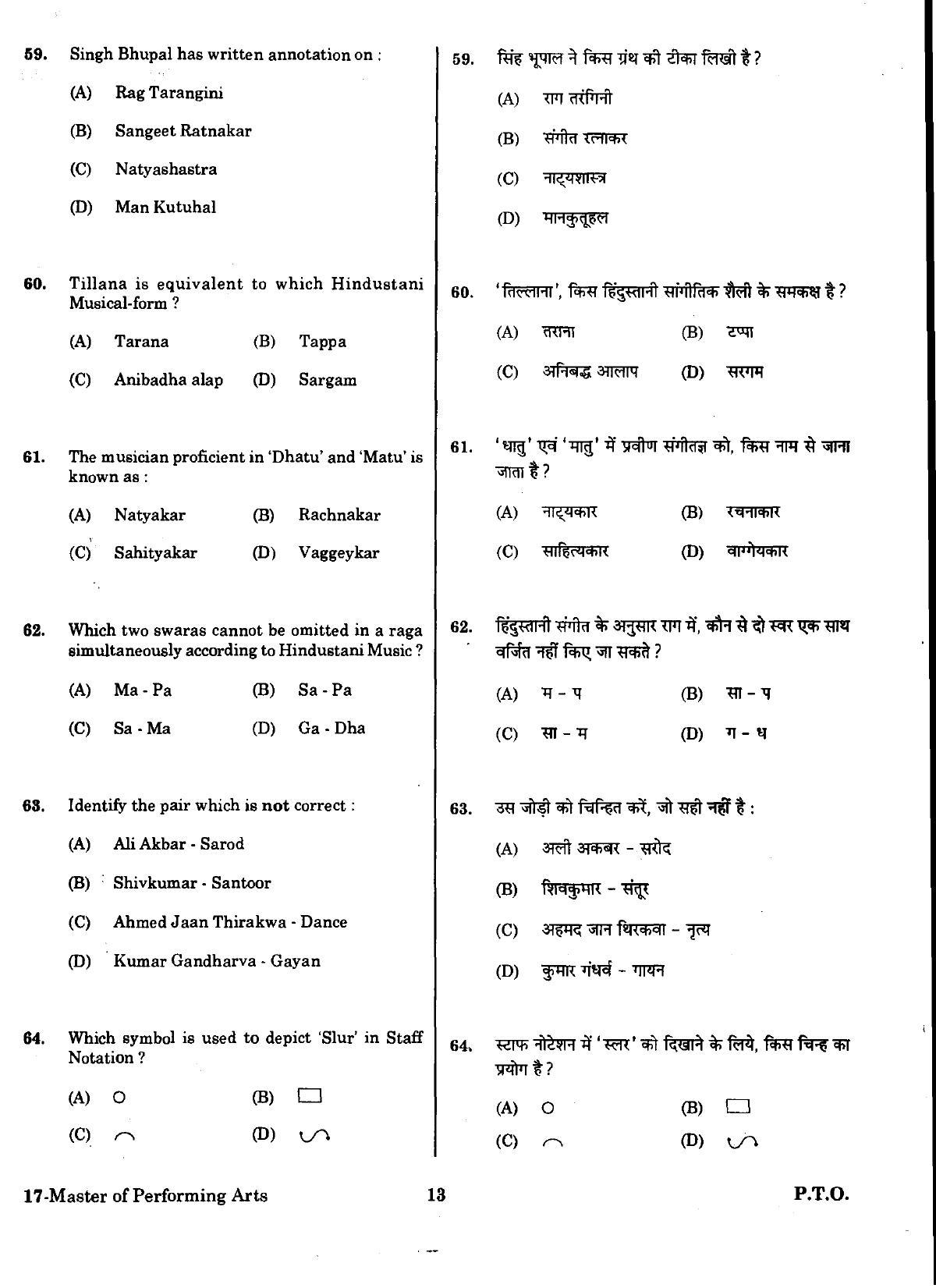 URATPG Master Performing Arts Sample Question Paper 2018 - Page 12