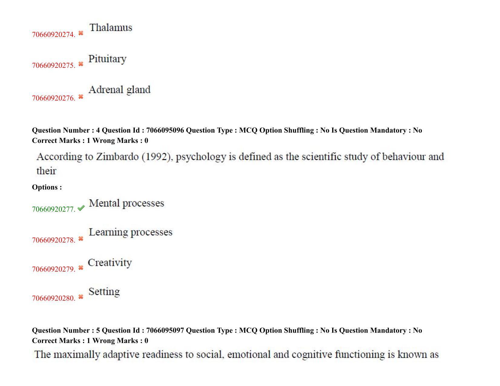 TS CPGET 2020 PGD in Psychological Counselling (Shift 3) Question Paper with Answer Key - Page 4