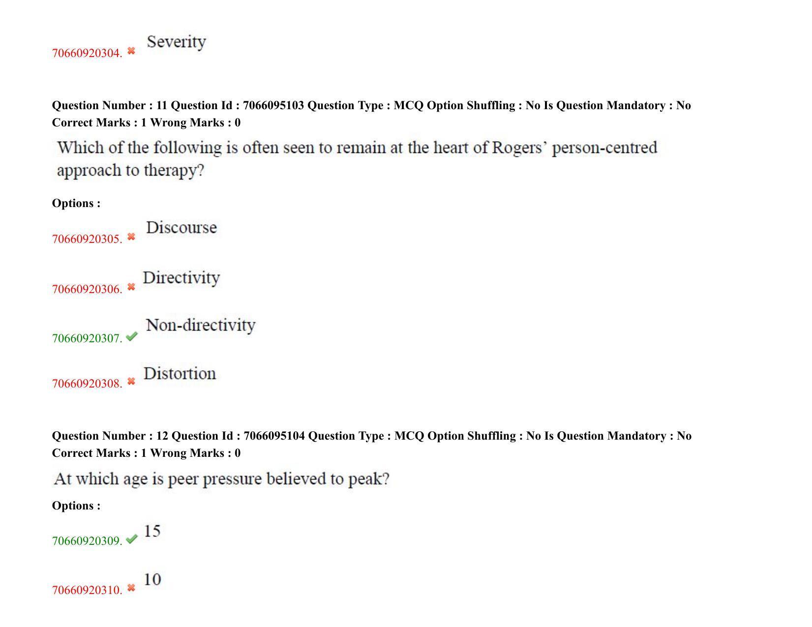 TS CPGET 2020 PGD in Psychological Counselling (Shift 3) Question Paper with Answer Key - Page 8