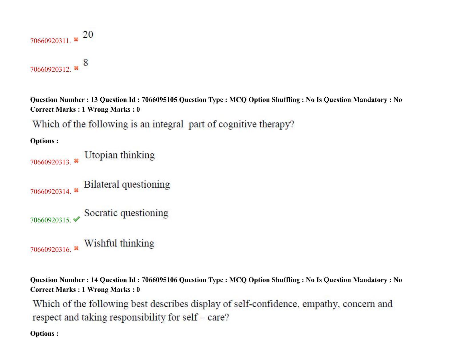 TS CPGET 2020 PGD in Psychological Counselling (Shift 3) Question Paper with Answer Key - Page 9