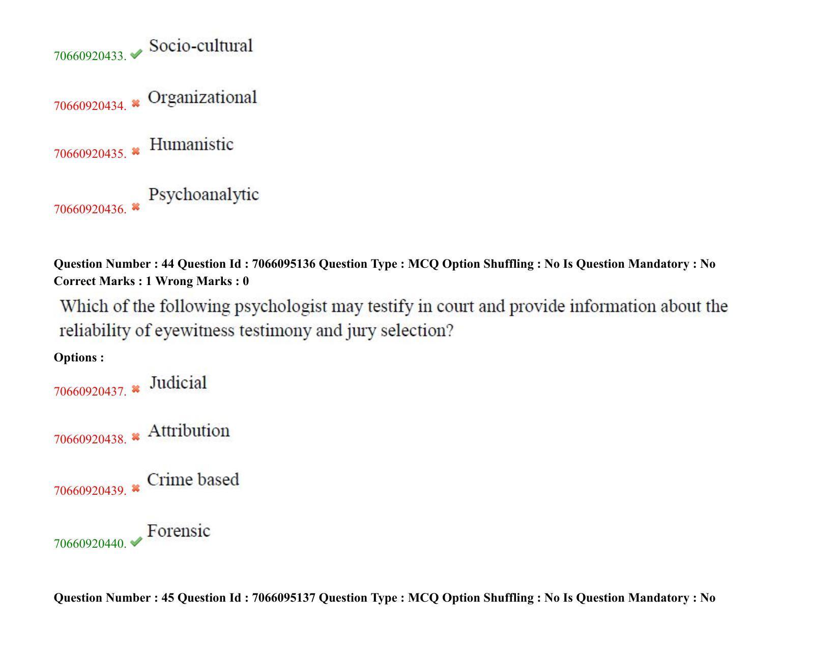 TS CPGET 2020 PGD in Psychological Counselling (Shift 3) Question Paper with Answer Key - Page 26