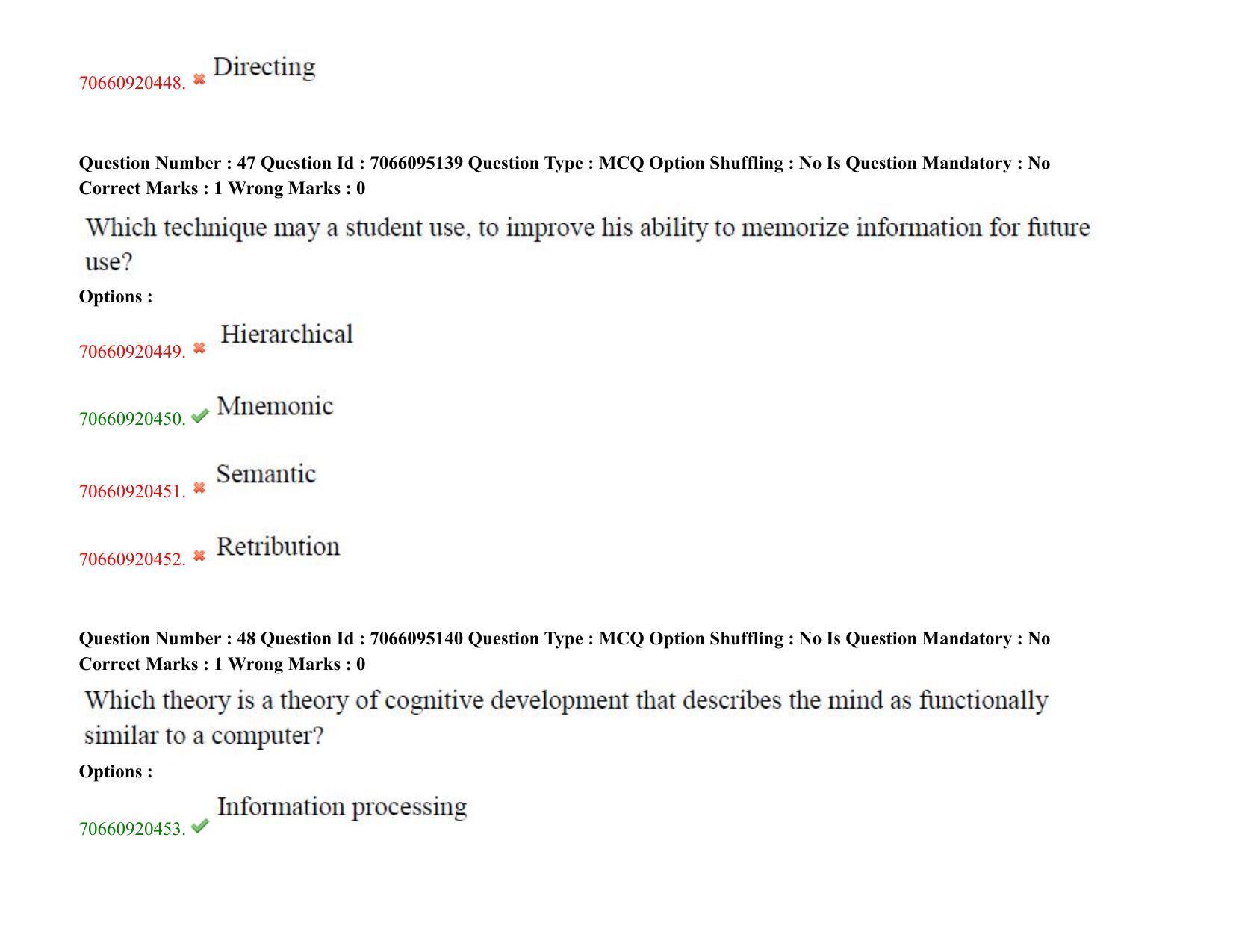 TS CPGET 2020 PGD in Psychological Counselling (Shift 3) Question Paper with Answer Key - Page 28