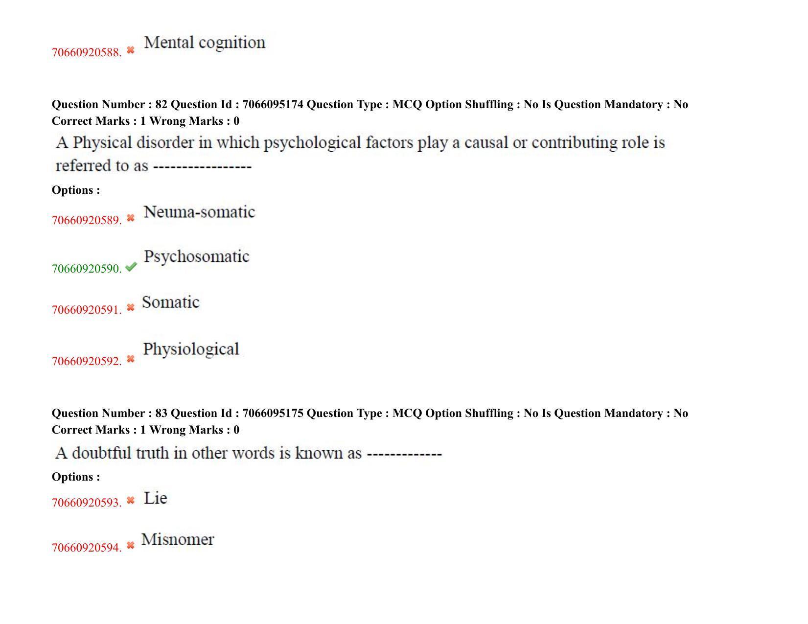 TS CPGET 2020 PGD in Psychological Counselling (Shift 3) Question Paper with Answer Key - Page 47