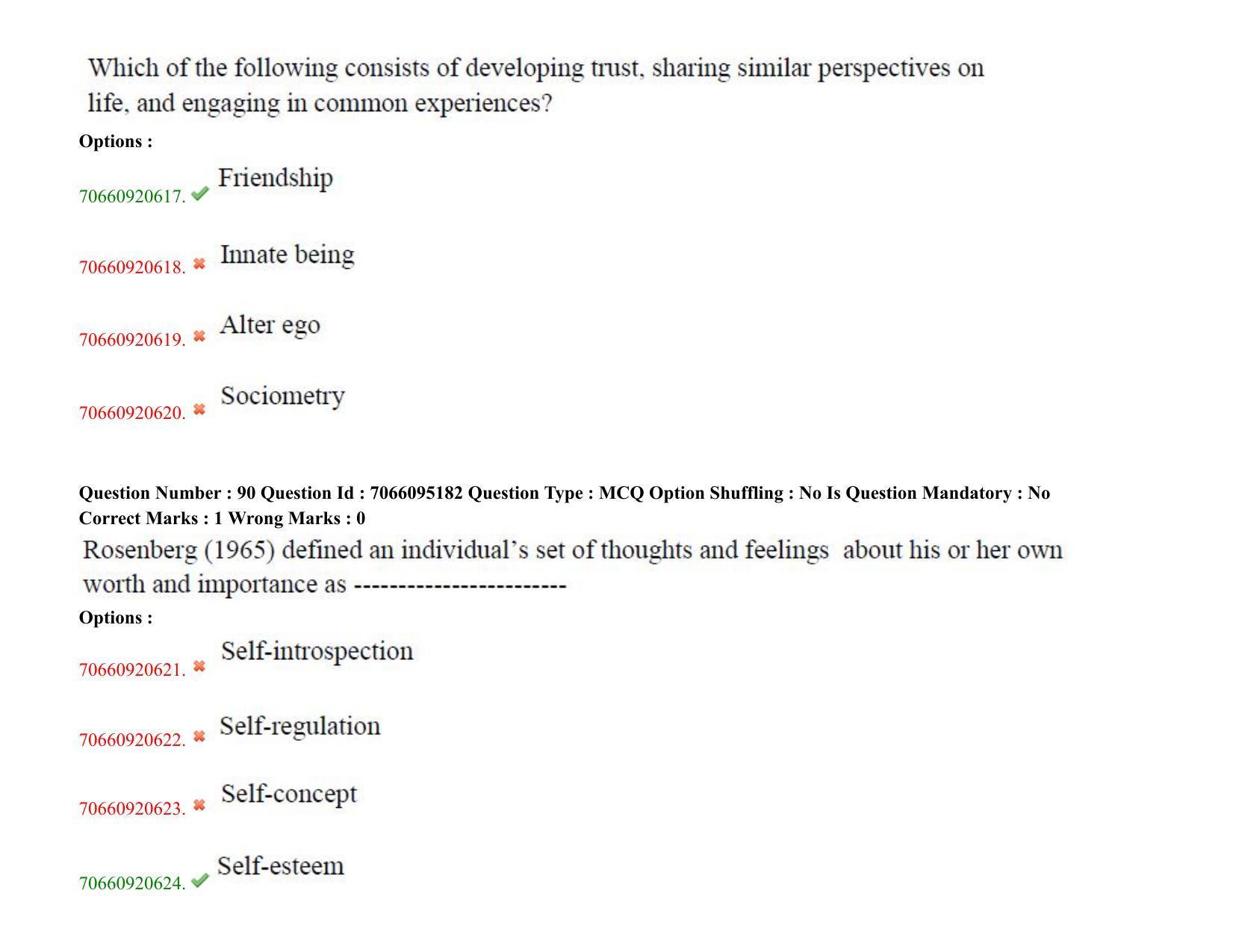 TS CPGET 2020 PGD in Psychological Counselling (Shift 3) Question Paper with Answer Key - Page 51