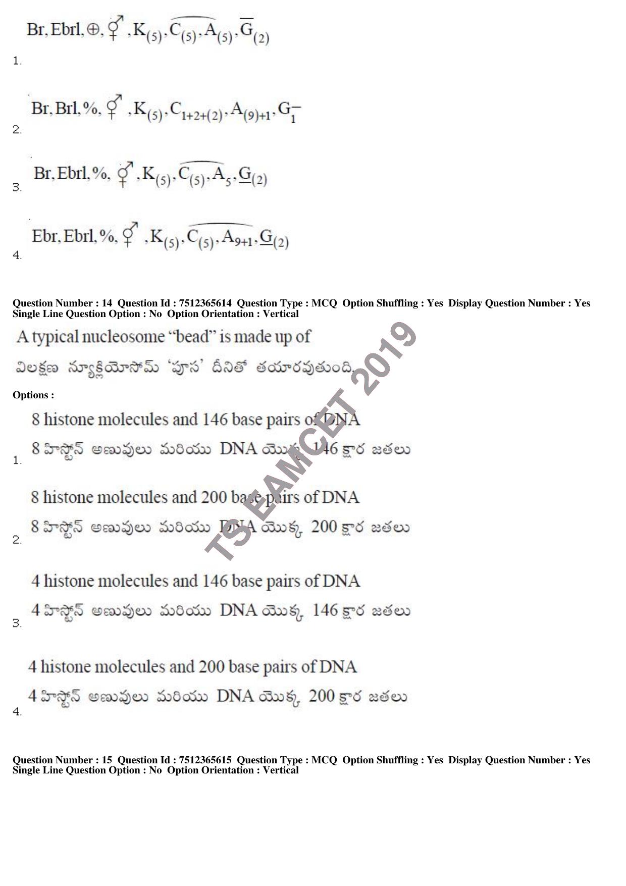 TS EAMCET 2019 Agriculture and Medical Question Paper with Key (9 May 2019 Forenoon) - Page 13