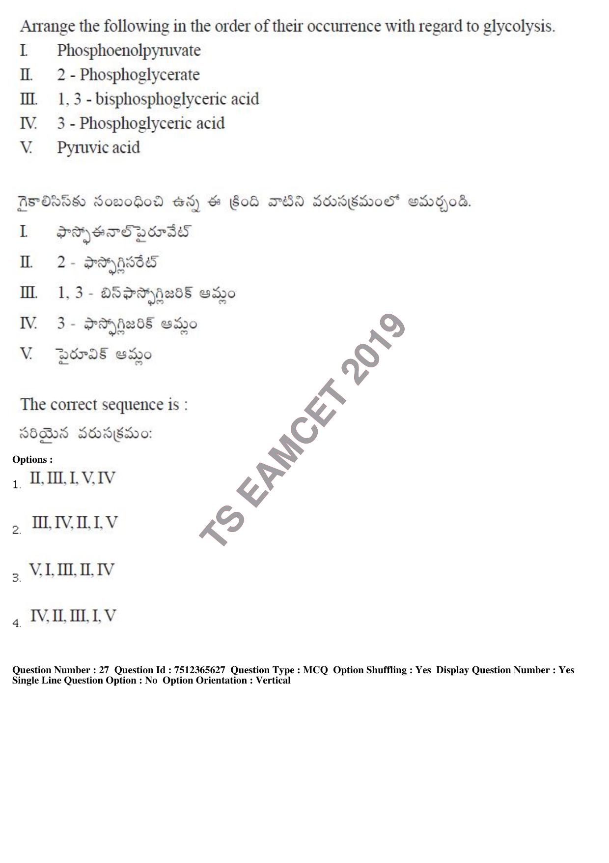 TS EAMCET 2019 Agriculture and Medical Question Paper with Key (9 May 2019 Forenoon) - Page 24