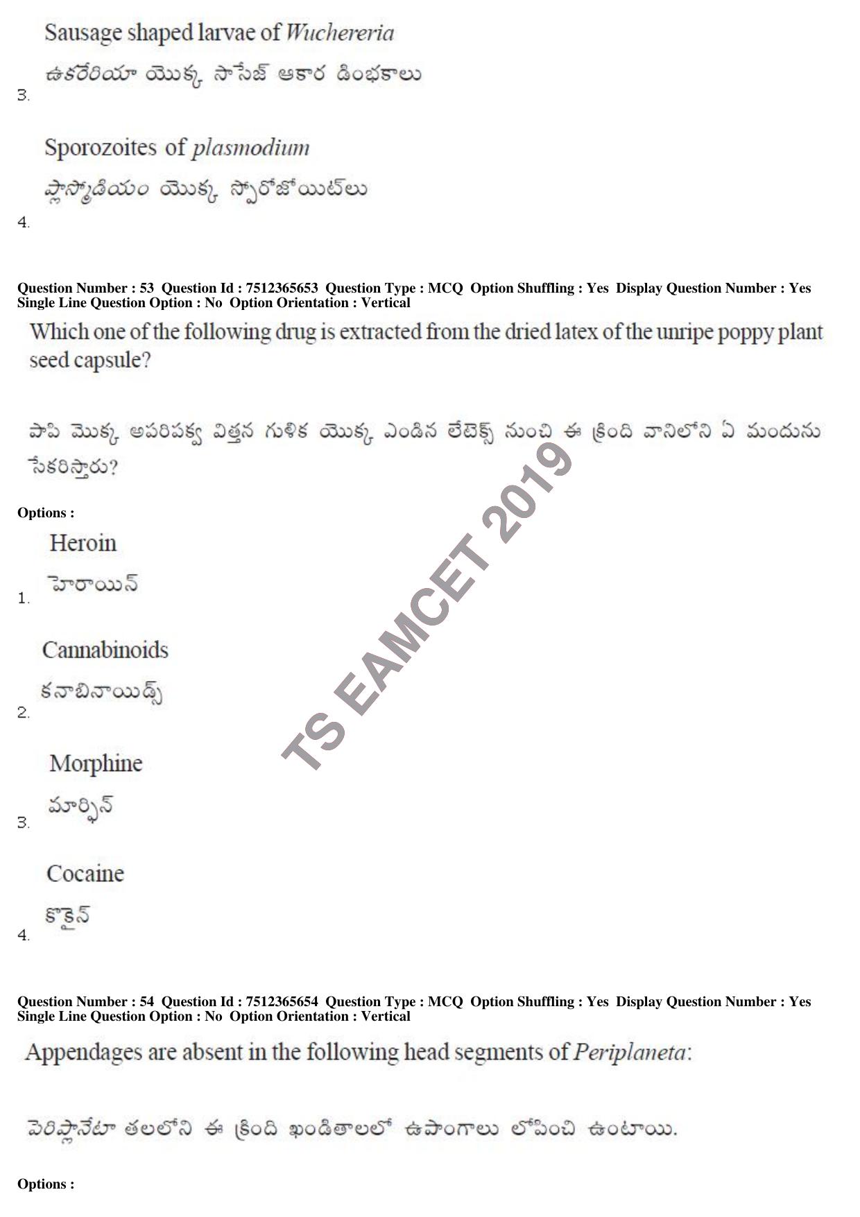 TS EAMCET 2019 Agriculture and Medical Question Paper with Key (9 May 2019 Forenoon) - Page 46