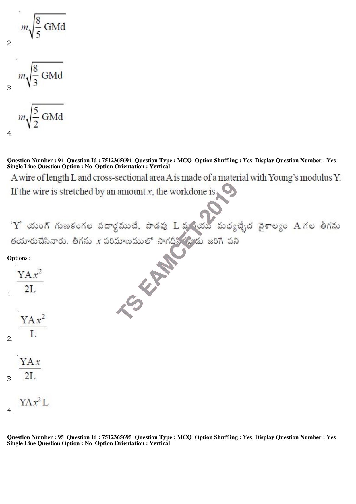 TS EAMCET 2019 Agriculture and Medical Question Paper with Key (9 May 2019 Forenoon) - Page 79