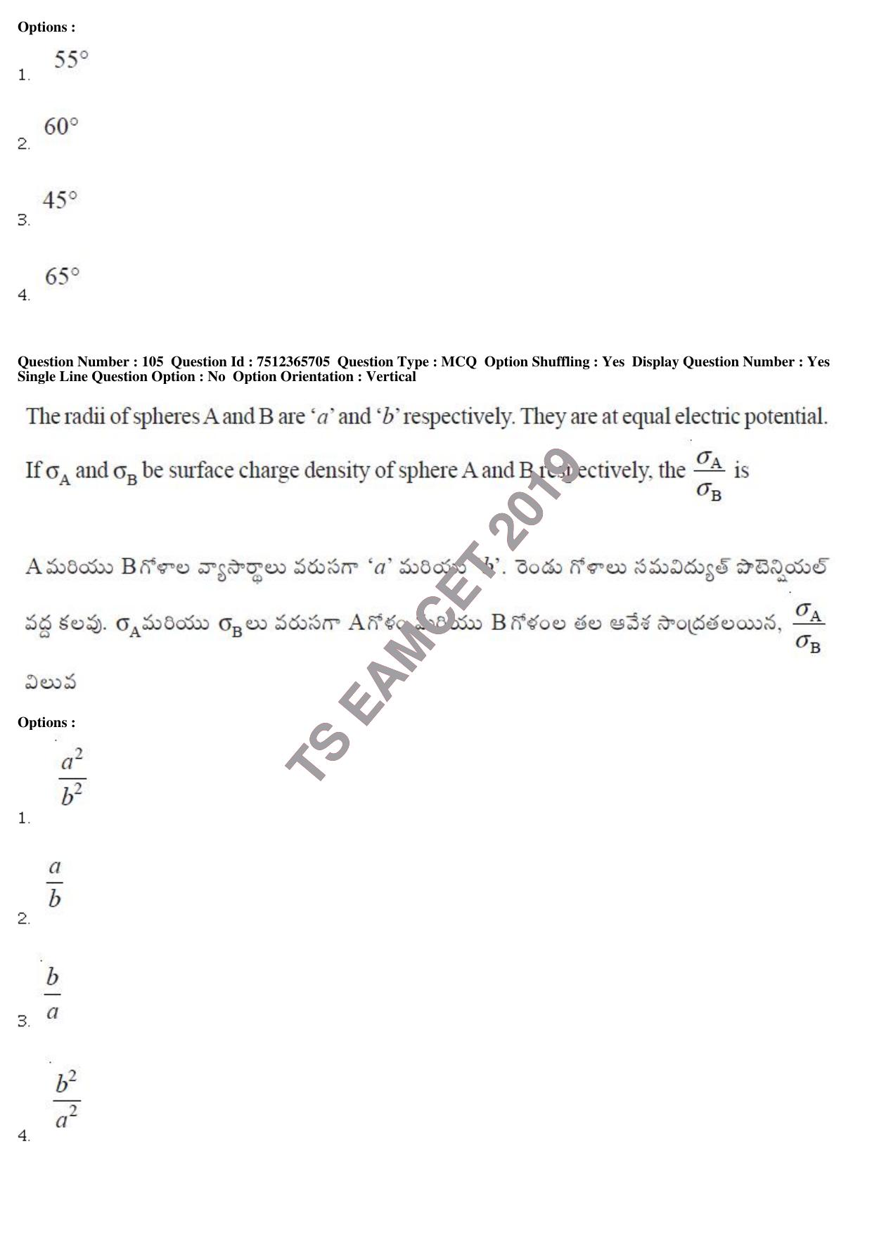 TS EAMCET 2019 Agriculture and Medical Question Paper with Key (9 May 2019 Forenoon) - Page 87