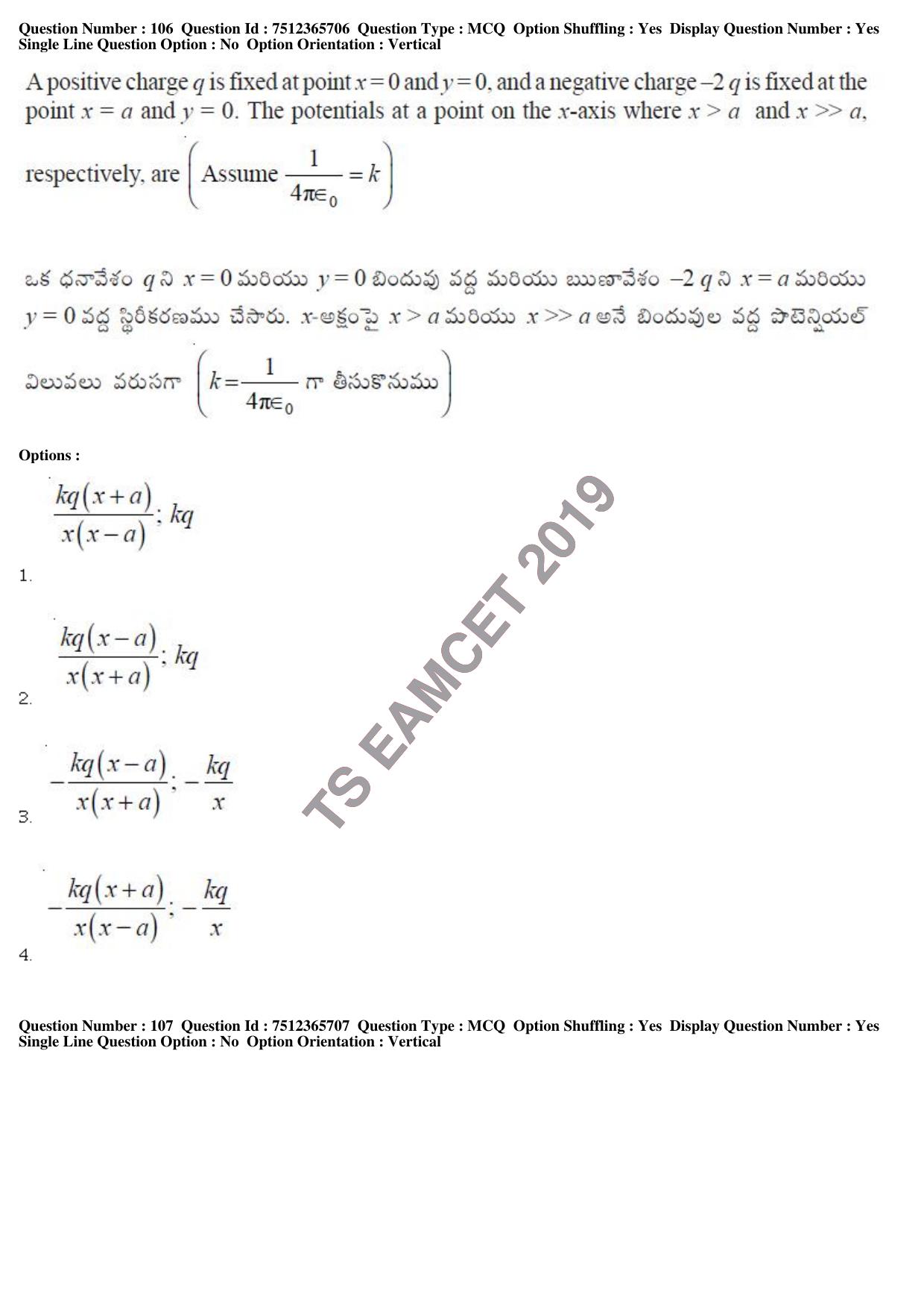 TS EAMCET 2019 Agriculture and Medical Question Paper with Key (9 May 2019 Forenoon) - Page 88