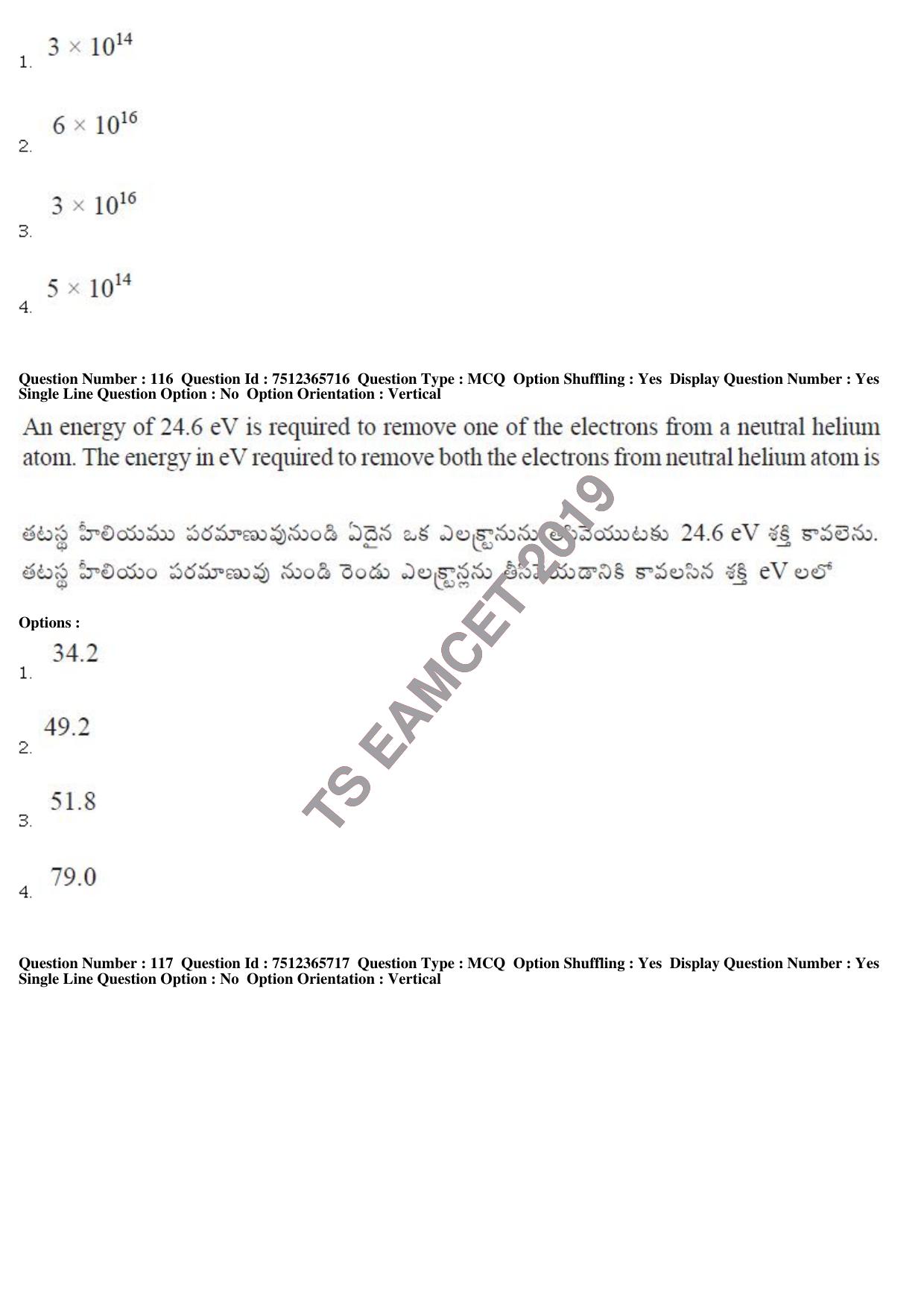 TS EAMCET 2019 Agriculture and Medical Question Paper with Key (9 May 2019 Forenoon) - Page 94