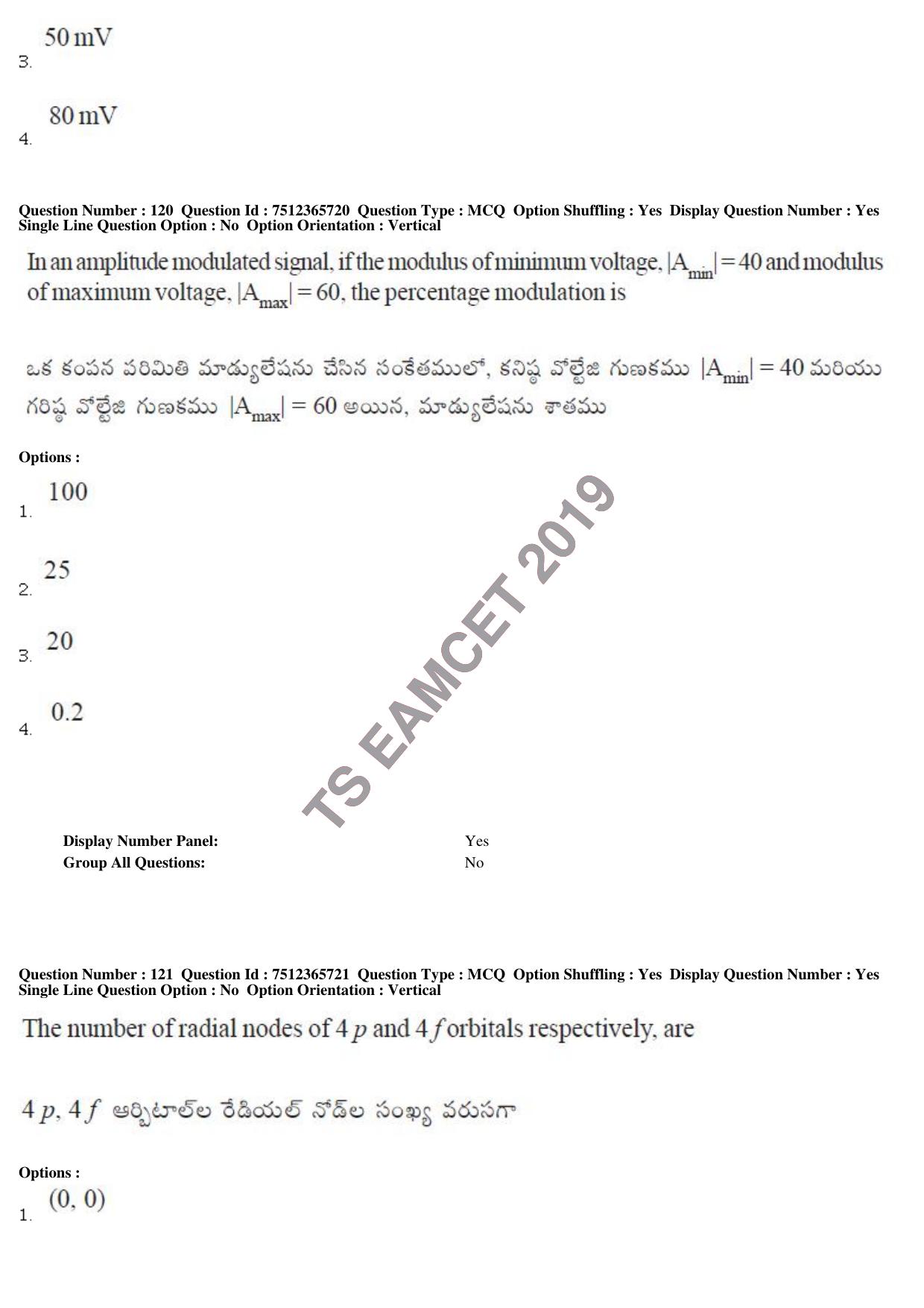 TS EAMCET 2019 Agriculture and Medical Question Paper with Key (9 May 2019 Forenoon) - Page 97