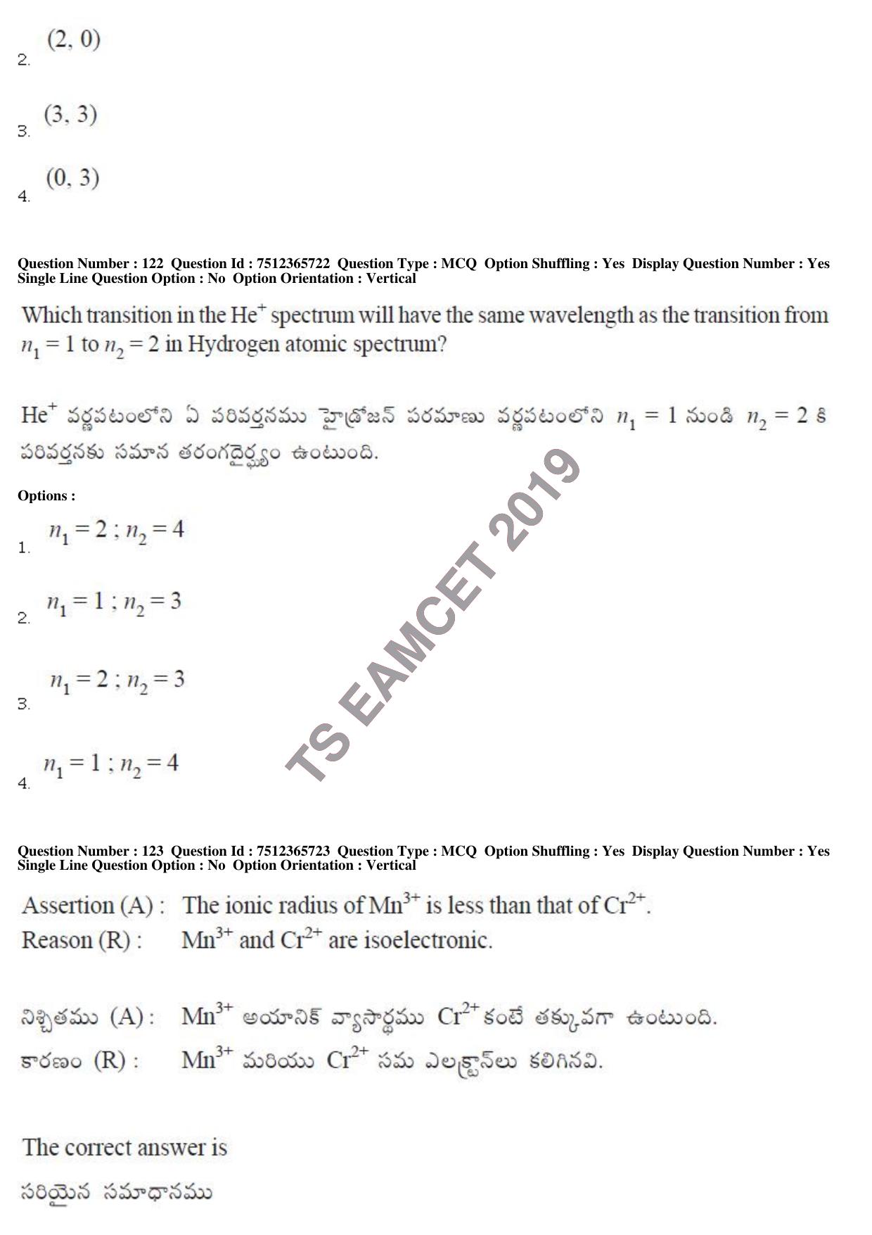 TS EAMCET 2019 Agriculture and Medical Question Paper with Key (9 May 2019 Forenoon) - Page 98