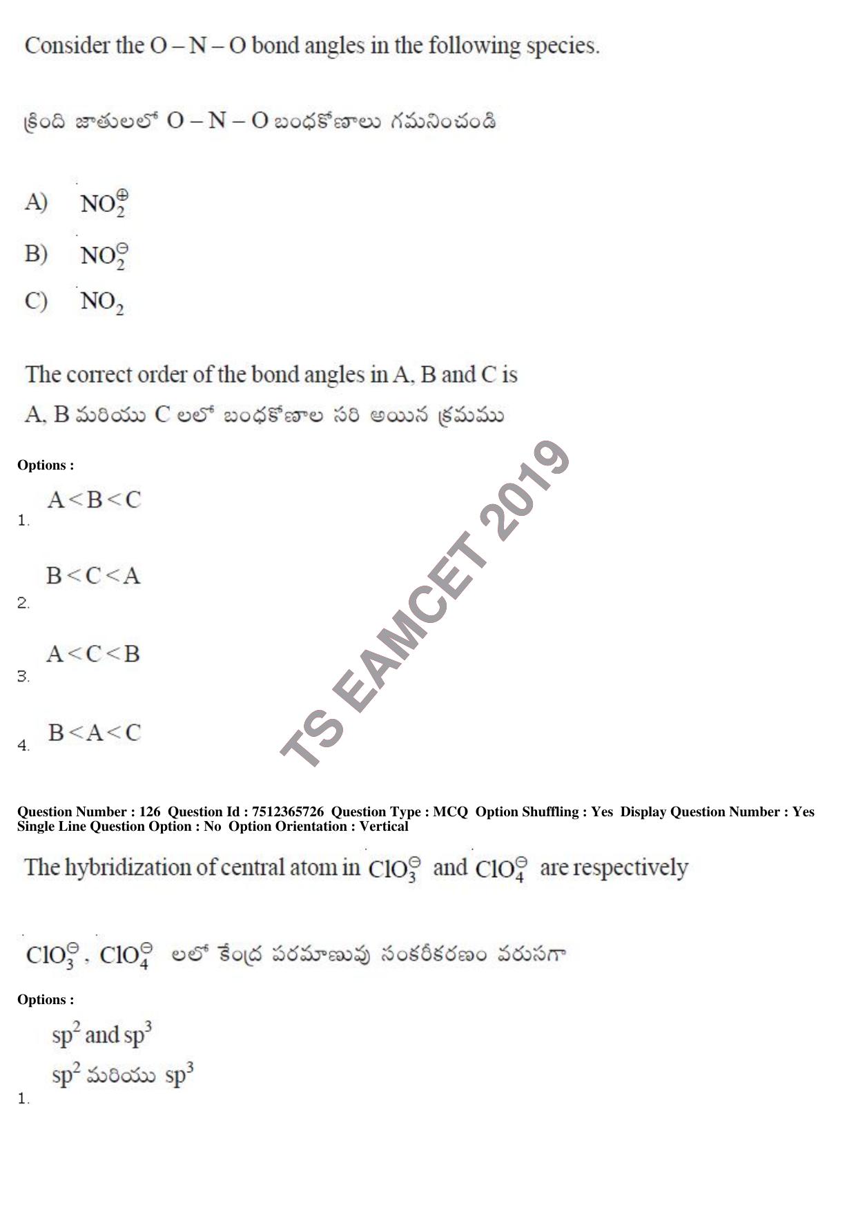 TS EAMCET 2019 Agriculture and Medical Question Paper with Key (9 May 2019 Forenoon) - Page 100