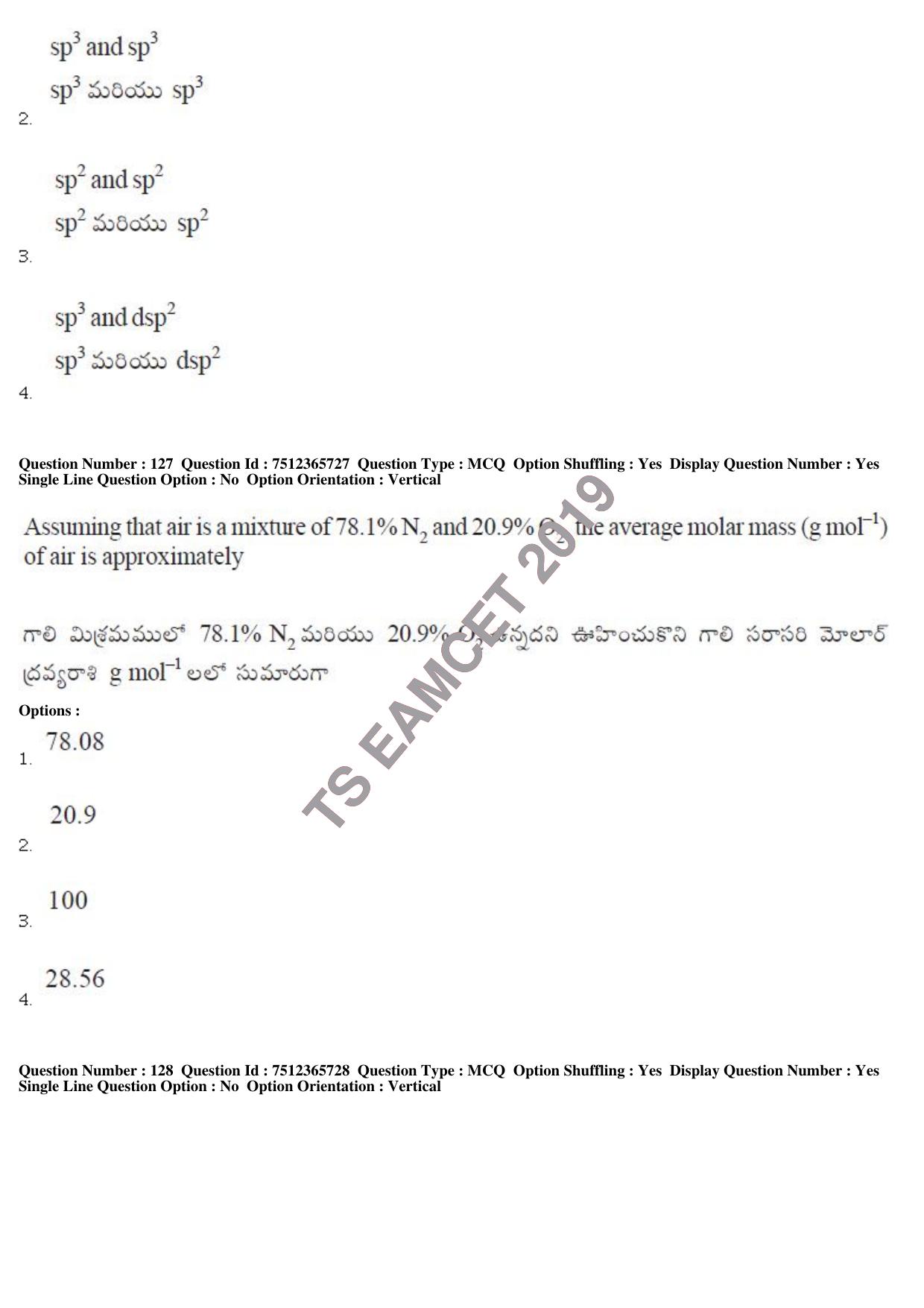 TS EAMCET 2019 Agriculture and Medical Question Paper with Key (9 May 2019 Forenoon) - Page 101
