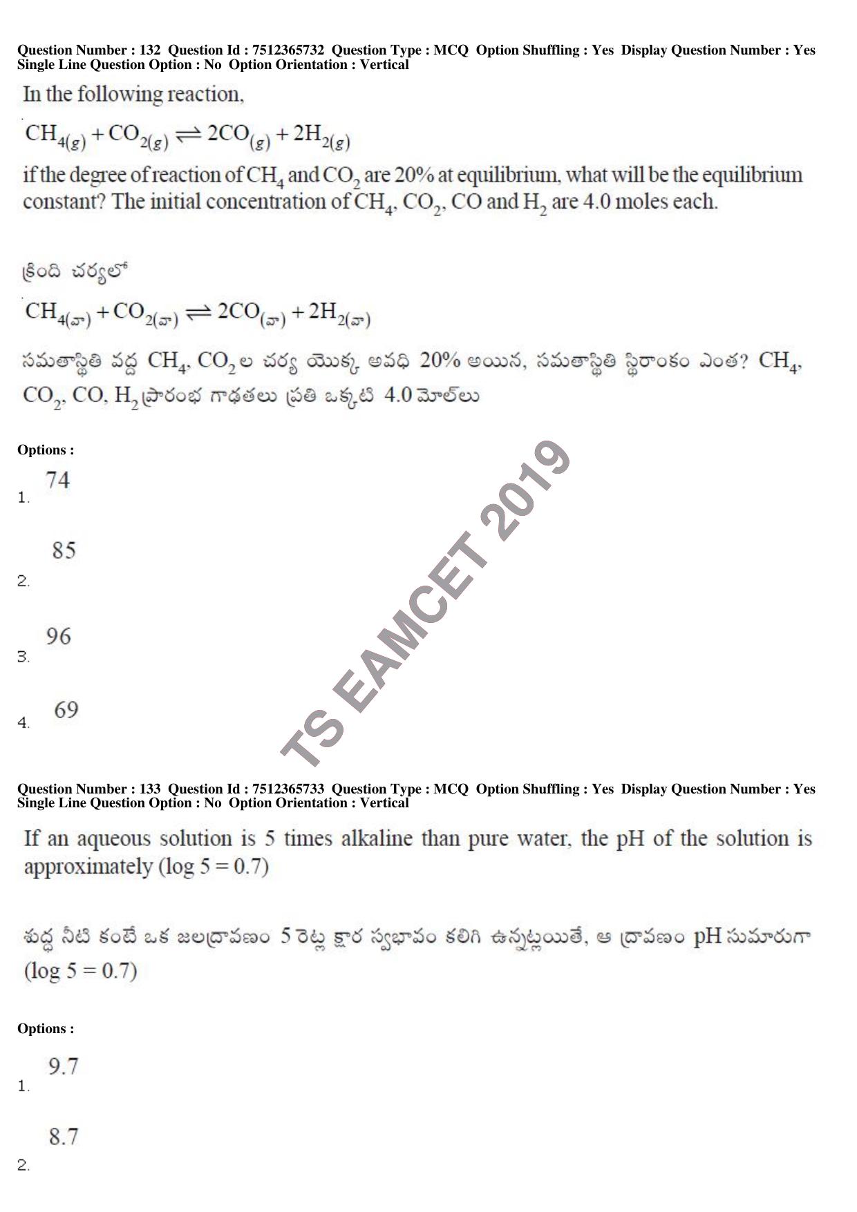 TS EAMCET 2019 Agriculture and Medical Question Paper with Key (9 May 2019 Forenoon) - Page 105