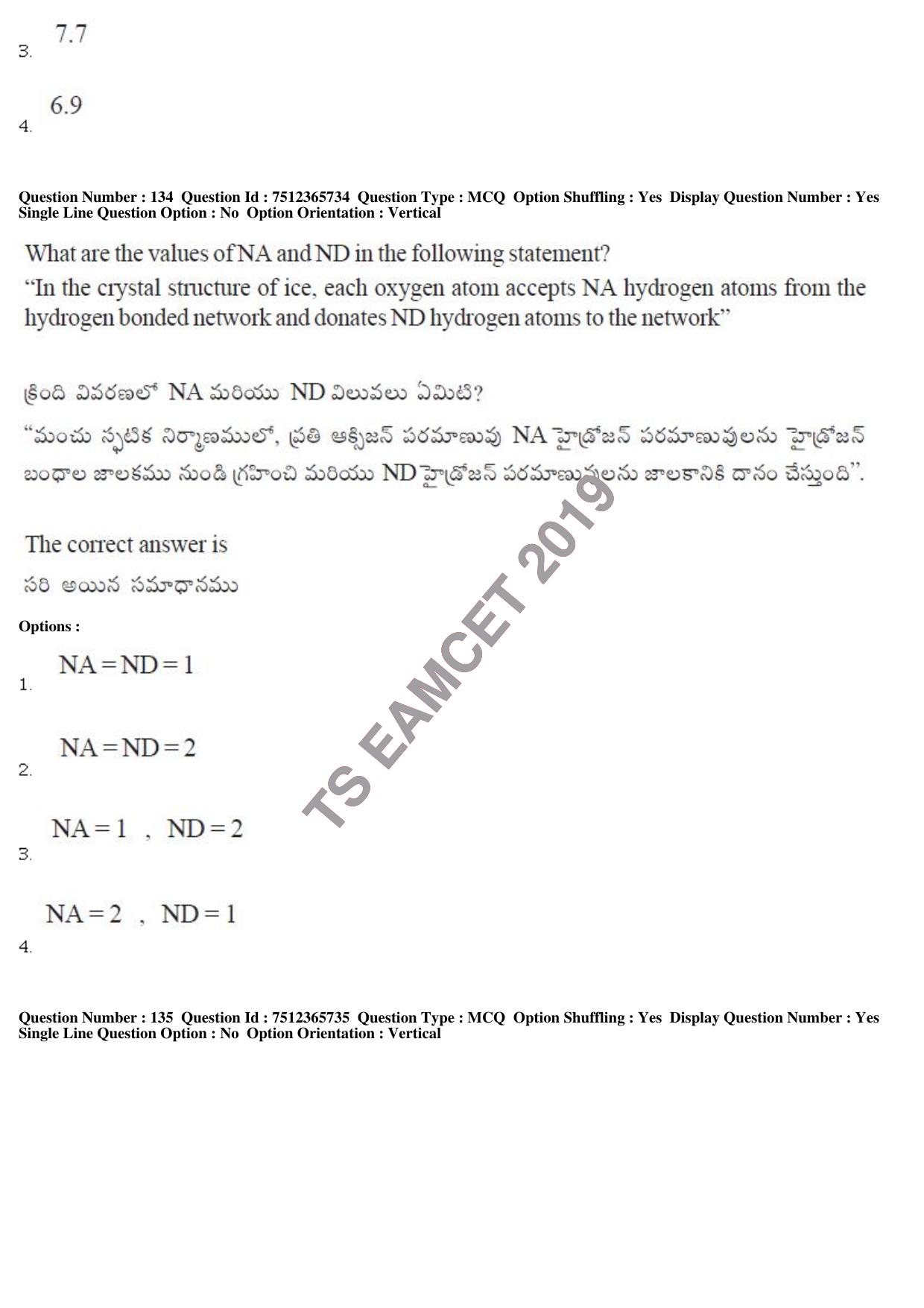 TS EAMCET 2019 Agriculture and Medical Question Paper with Key (9 May 2019 Forenoon) - Page 106
