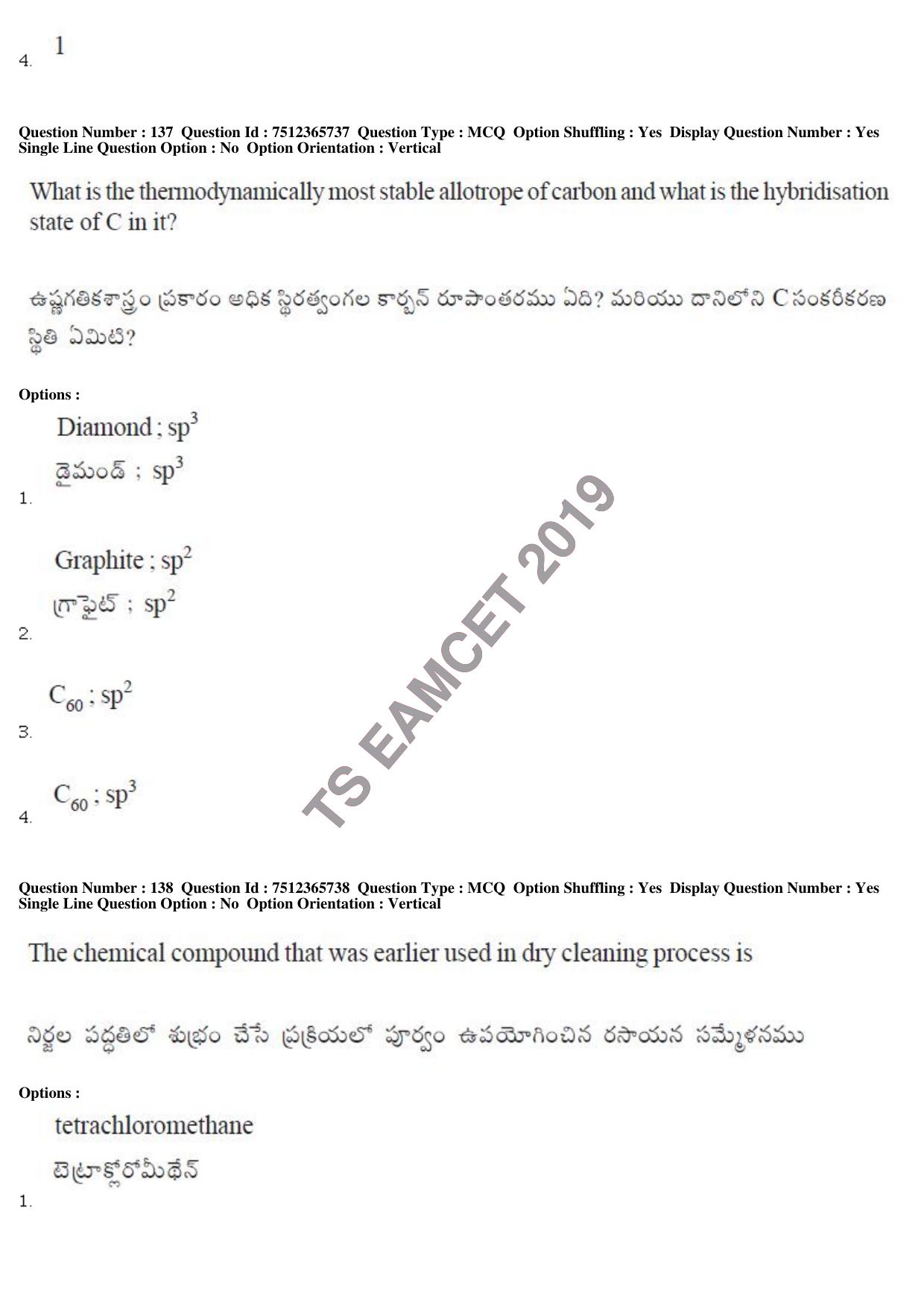 TS EAMCET 2019 Agriculture and Medical Question Paper with Key (9 May 2019 Forenoon) - Page 108