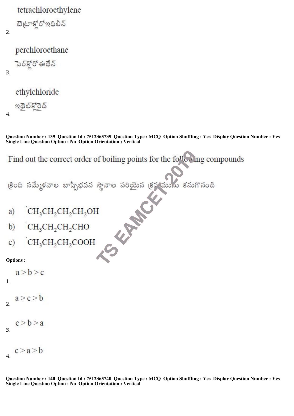 TS EAMCET 2019 Agriculture and Medical Question Paper with Key (9 May 2019 Forenoon) - Page 109