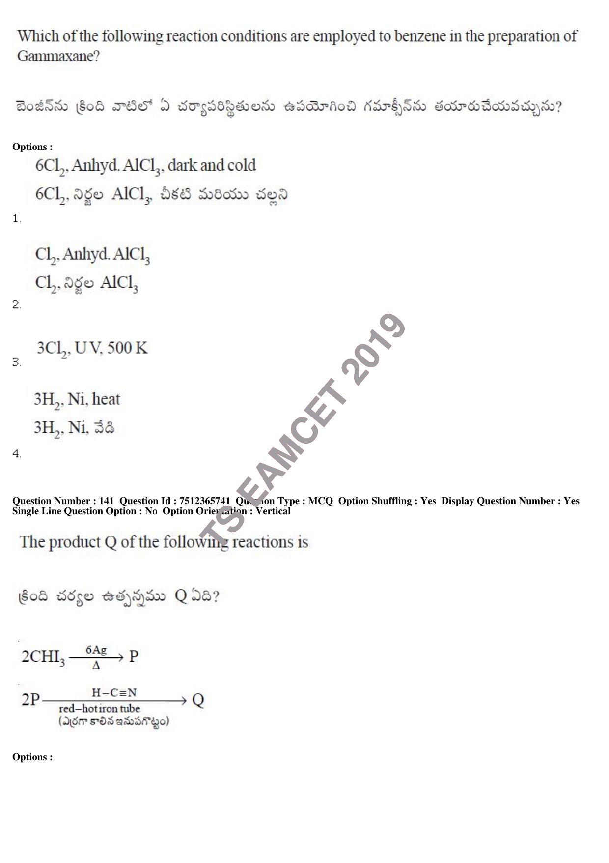 TS EAMCET 2019 Agriculture and Medical Question Paper with Key (9 May 2019 Forenoon) - Page 110