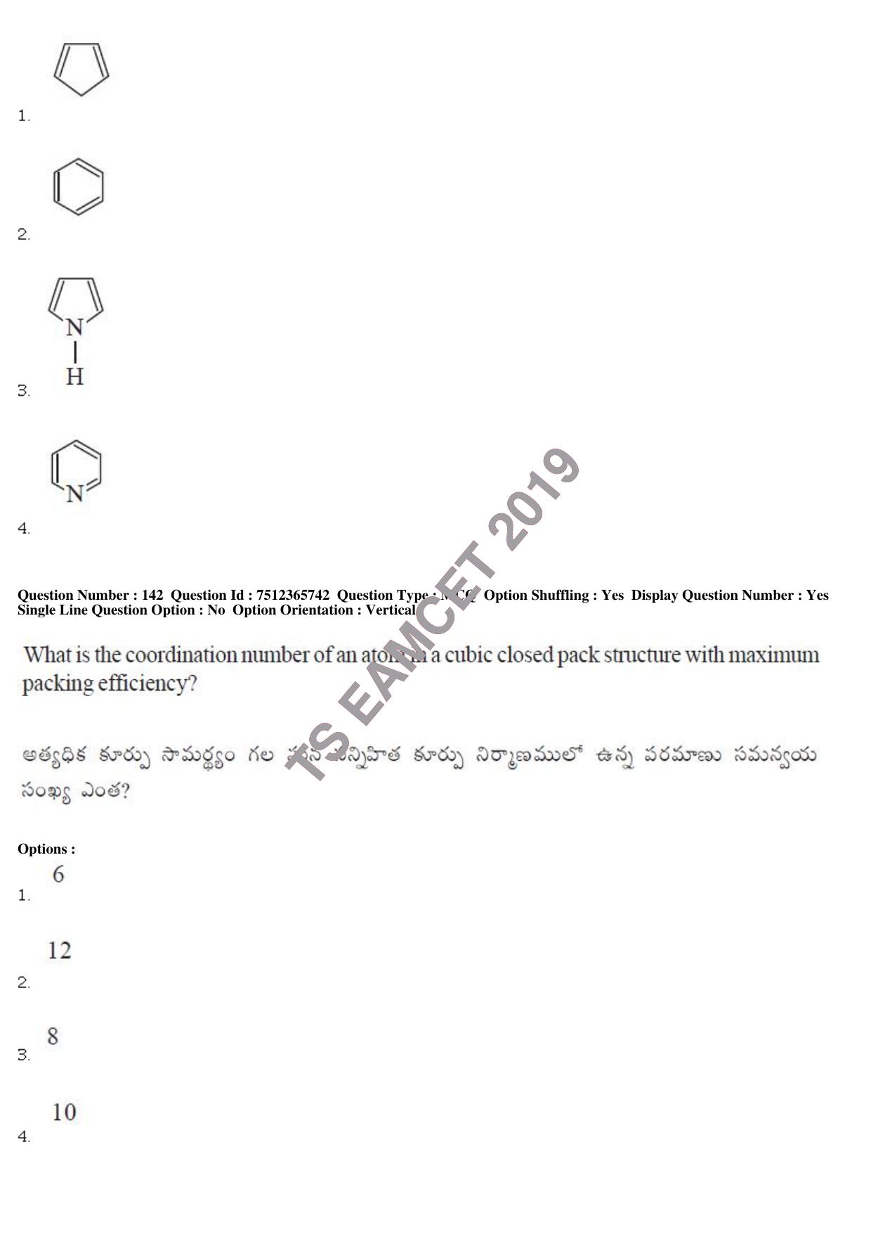 TS EAMCET 2019 Agriculture and Medical Question Paper with Key (9 May 2019 Forenoon) - Page 111