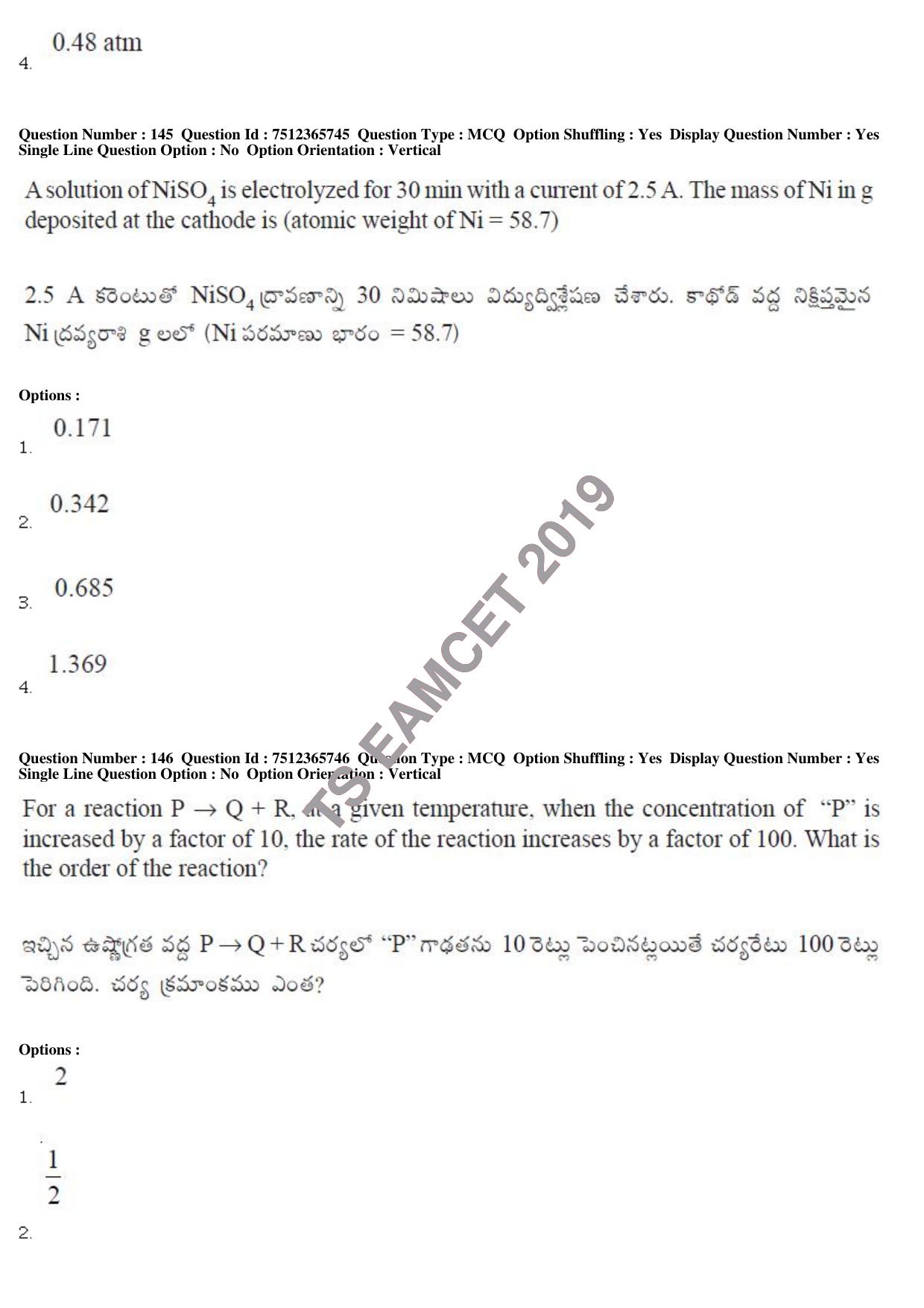 TS EAMCET 2019 Agriculture and Medical Question Paper with Key (9 May 2019 Forenoon) - Page 113