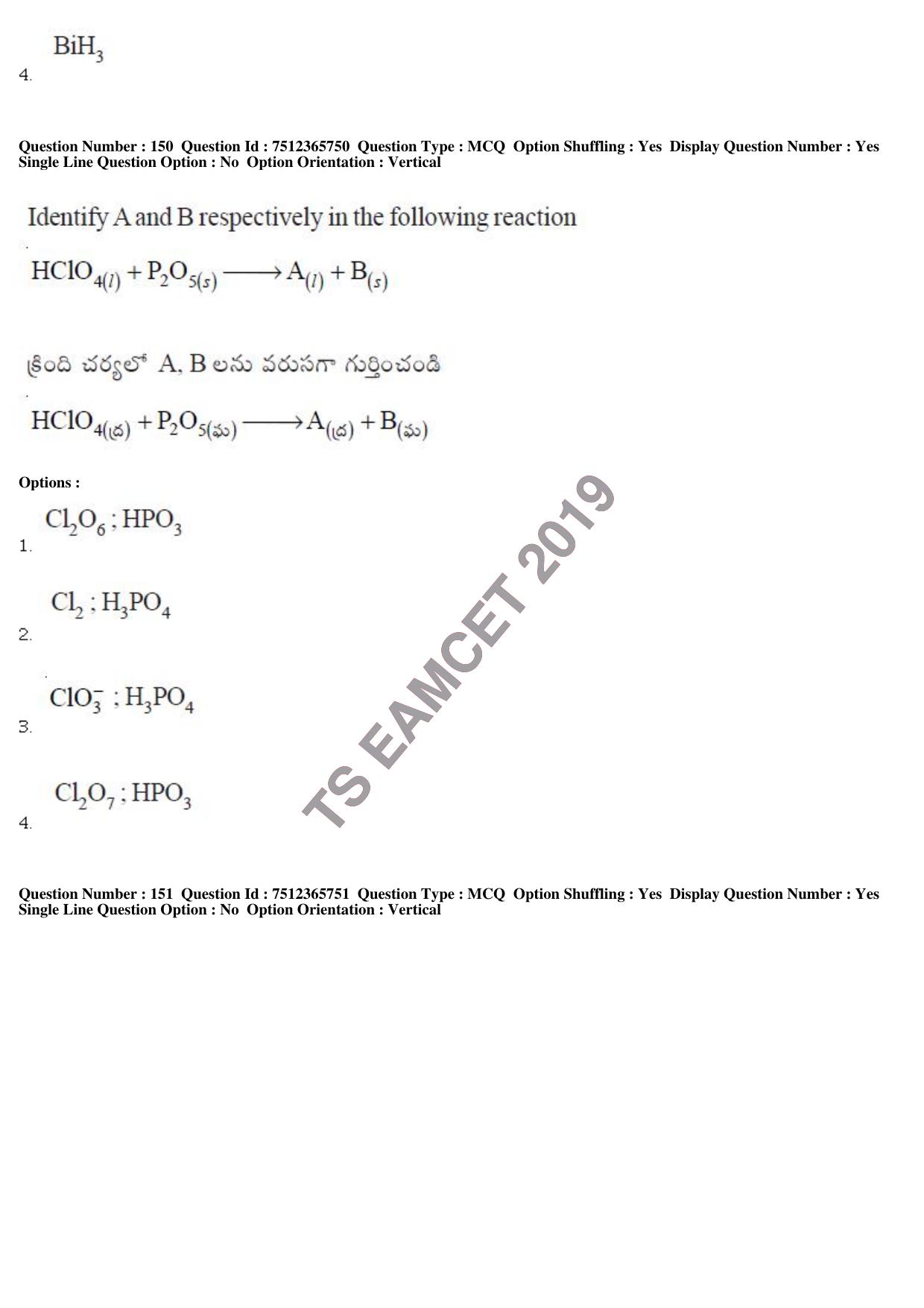 TS EAMCET 2019 Agriculture and Medical Question Paper with Key (9 May 2019 Forenoon) - Page 116