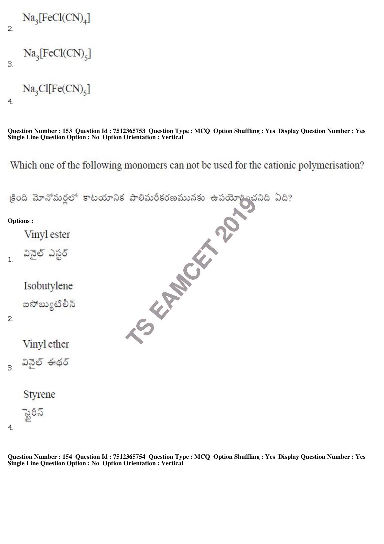 TS EAMCET 2019 Agriculture and Medical Question Paper with Key (9 May 2019 Forenoon) - Page 118