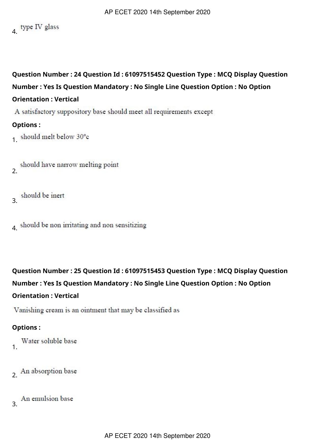 AP ECET 2020 - Pharmacy (Preview) Question Paper With Preliminary Keys - Page 13