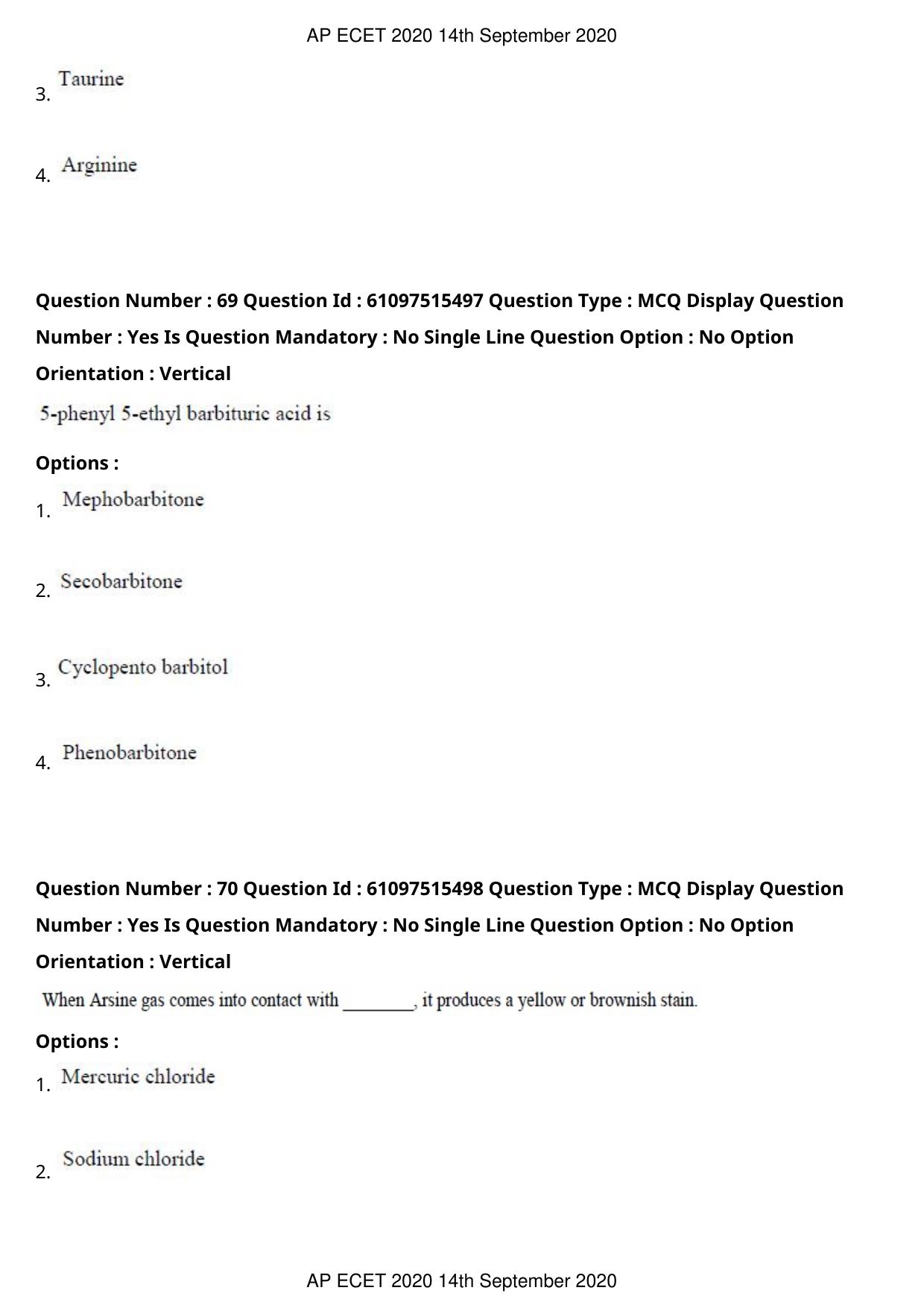 AP ECET 2020 - Pharmacy (Preview) Question Paper With Preliminary Keys - Page 36