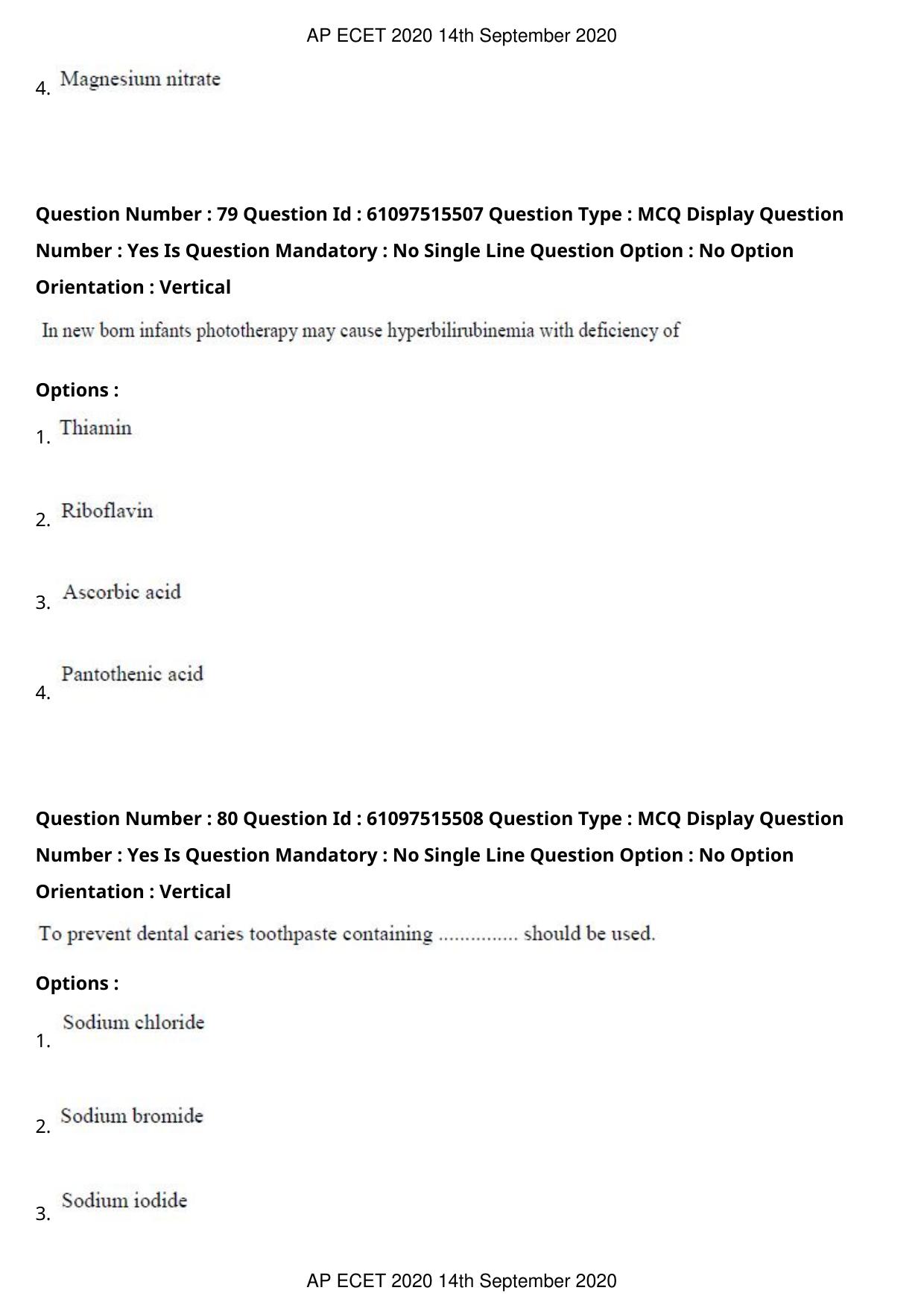 AP ECET 2020 - Pharmacy (Preview) Question Paper With Preliminary Keys - Page 41