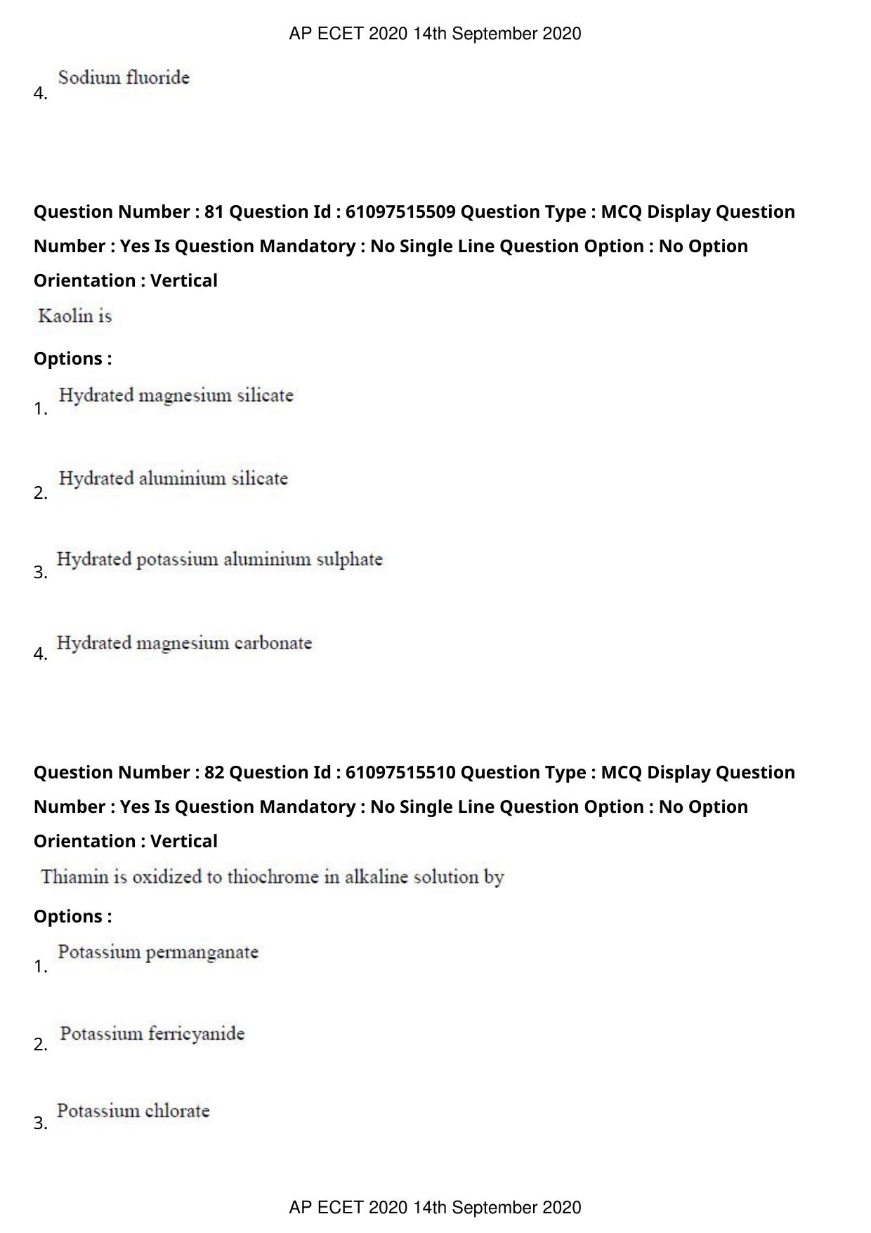 AP ECET 2020 - Pharmacy (Preview) Question Paper With Preliminary Keys - Page 42