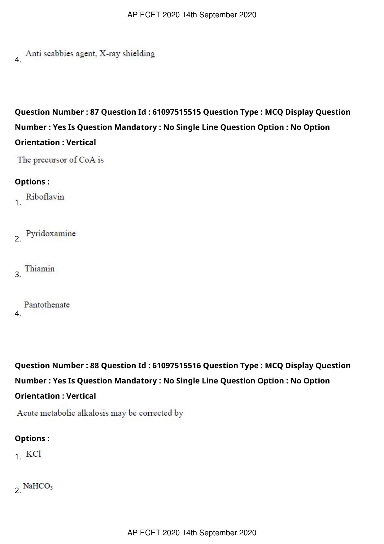 AP ECET 2020 - Pharmacy (Preview) Question Paper With Preliminary Keys - Page 45