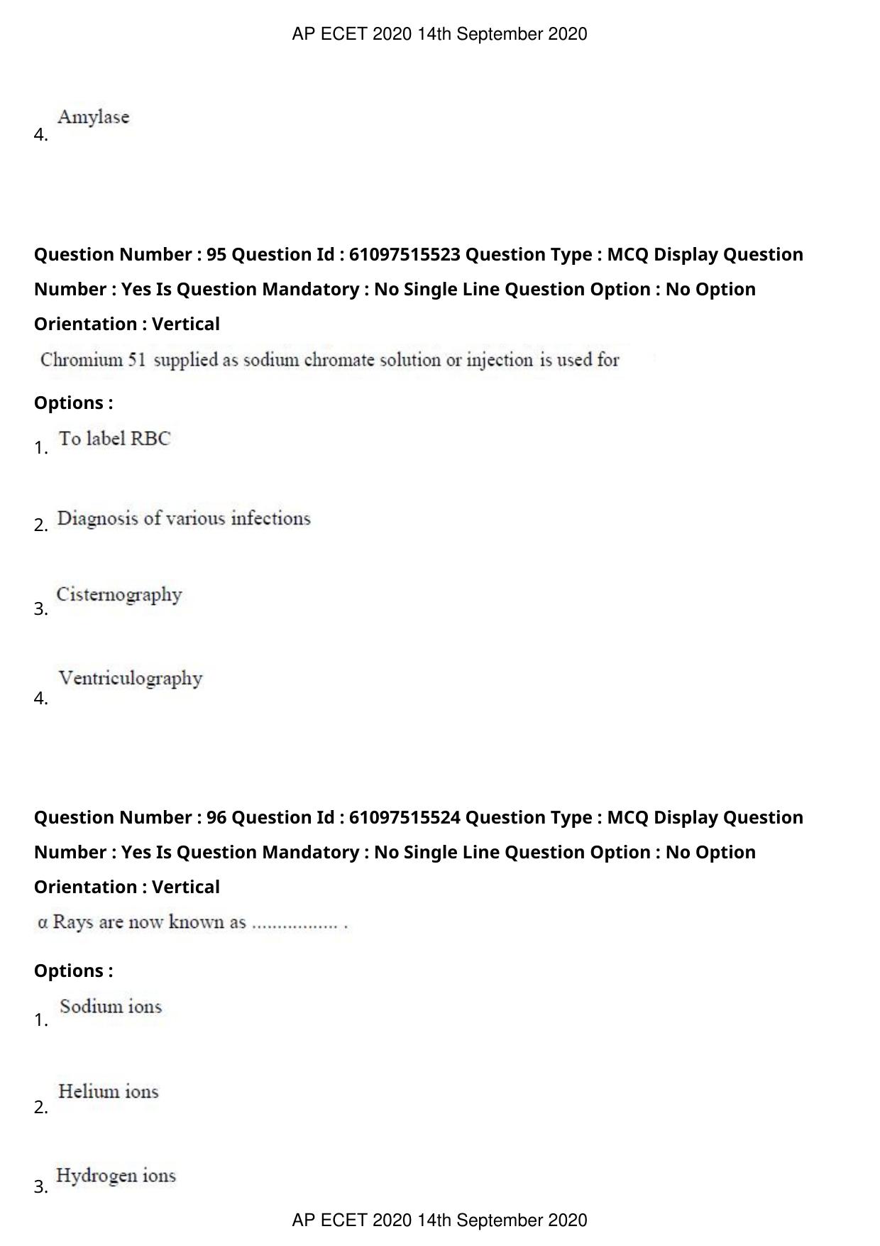 AP ECET 2020 - Pharmacy (Preview) Question Paper With Preliminary Keys - Page 49