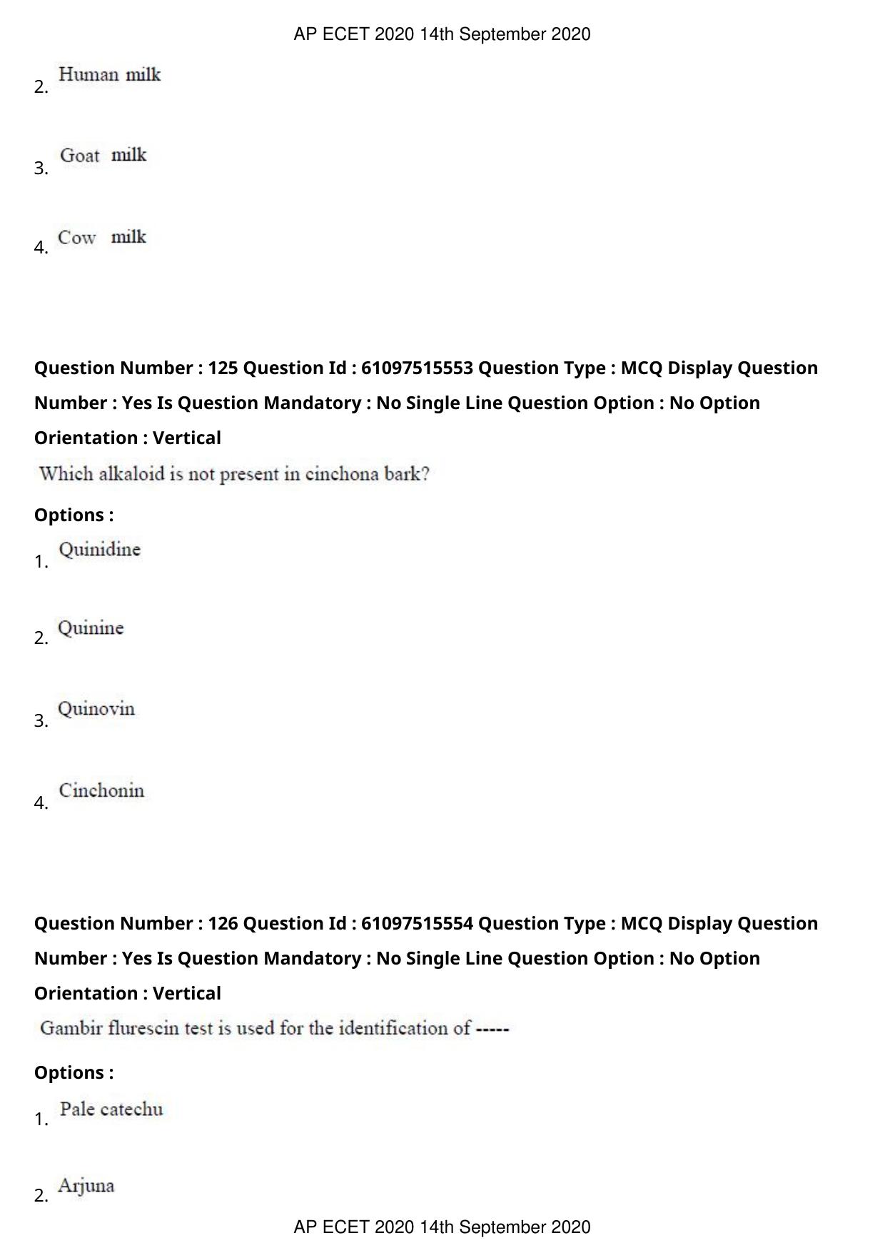 AP ECET 2020 - Pharmacy (Preview) Question Paper With Preliminary Keys - Page 64