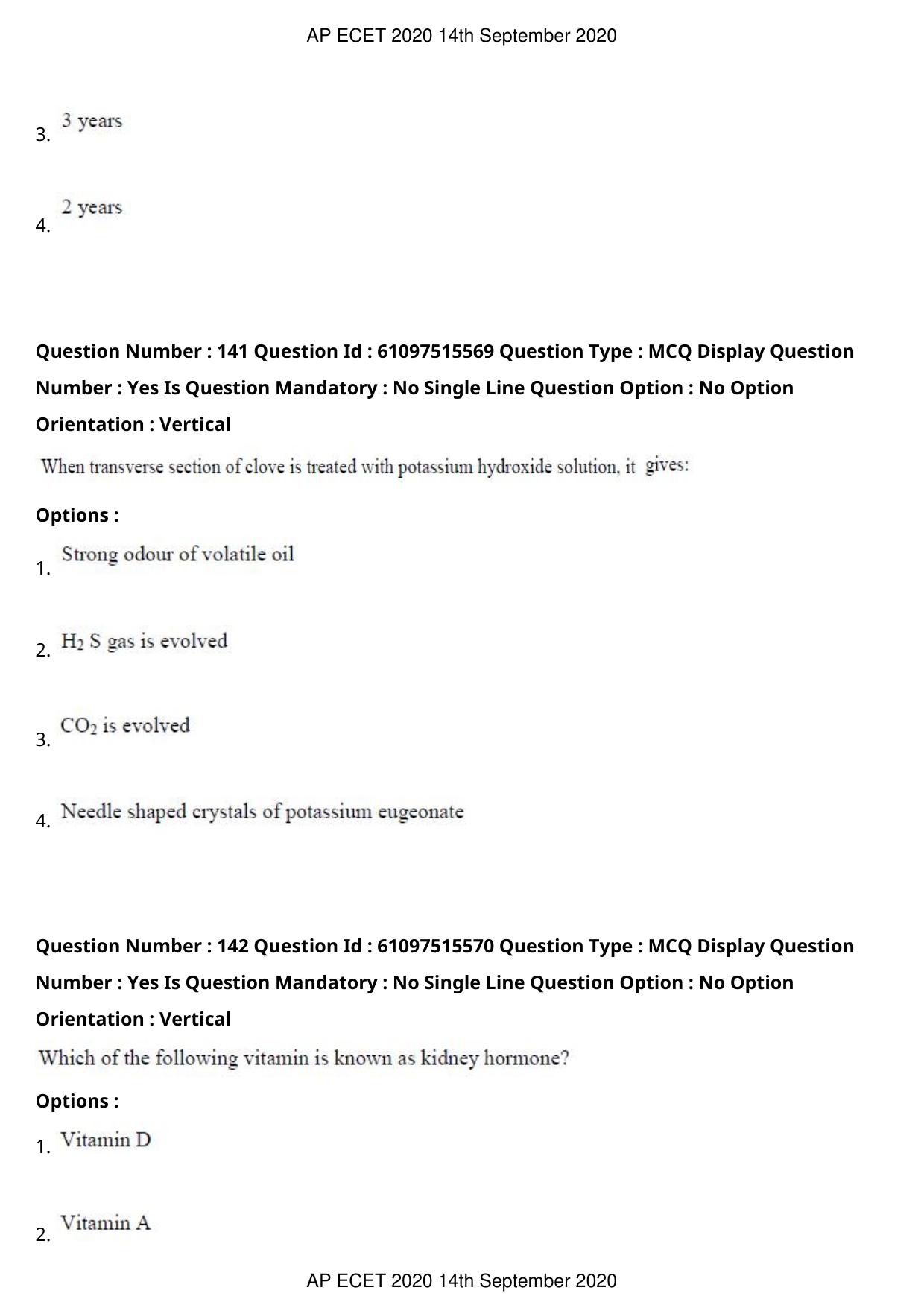 AP ECET 2020 - Pharmacy (Preview) Question Paper With Preliminary Keys - Page 72