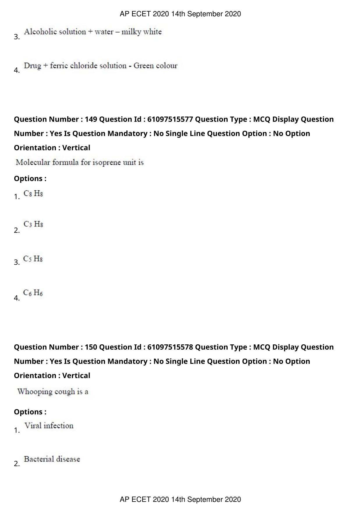 AP ECET 2020 - Pharmacy (Preview) Question Paper With Preliminary Keys - Page 76