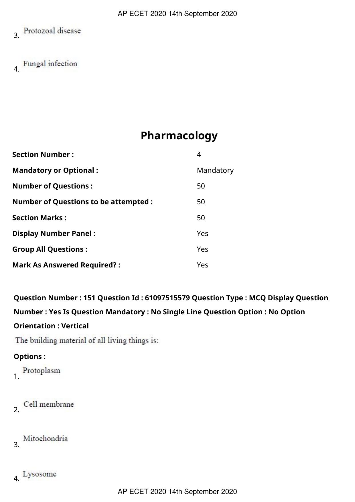AP ECET 2020 - Pharmacy (Preview) Question Paper With Preliminary Keys - Page 77