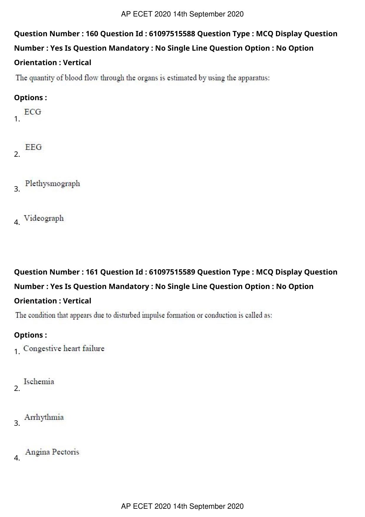 AP ECET 2020 - Pharmacy (Preview) Question Paper With Preliminary Keys - Page 82