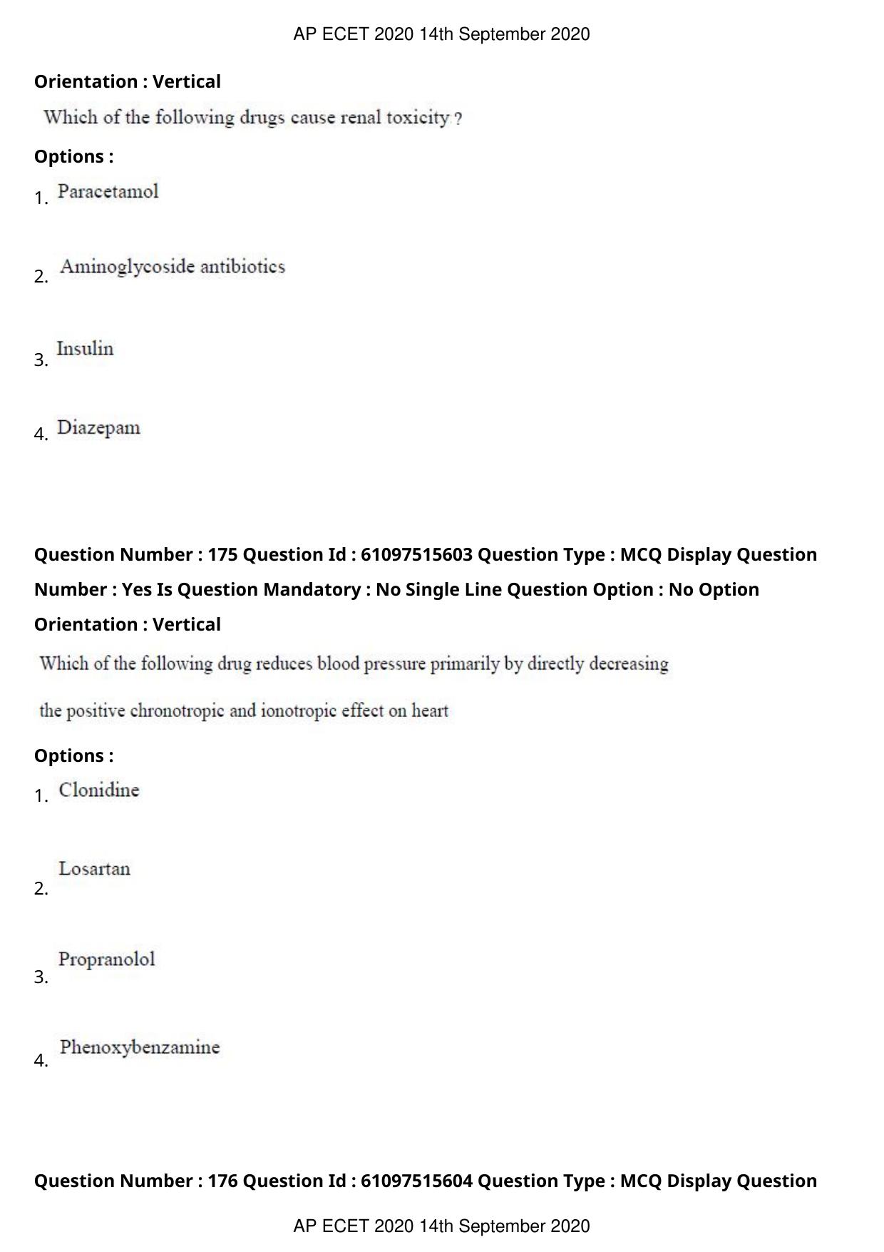 AP ECET 2020 - Pharmacy (Preview) Question Paper With Preliminary Keys - Page 89