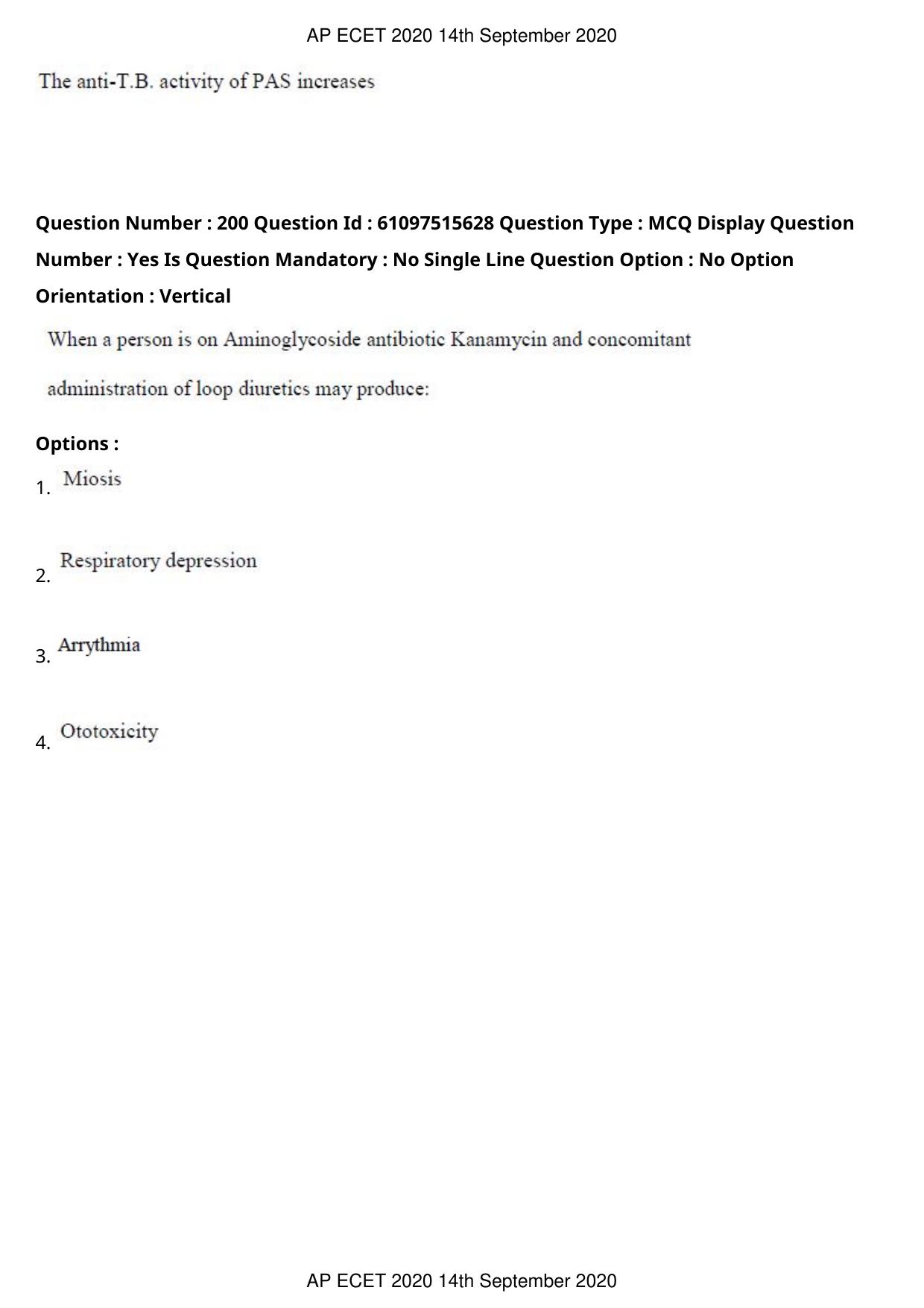 AP ECET 2020 - Pharmacy (Preview) Question Paper With Preliminary Keys - Page 102