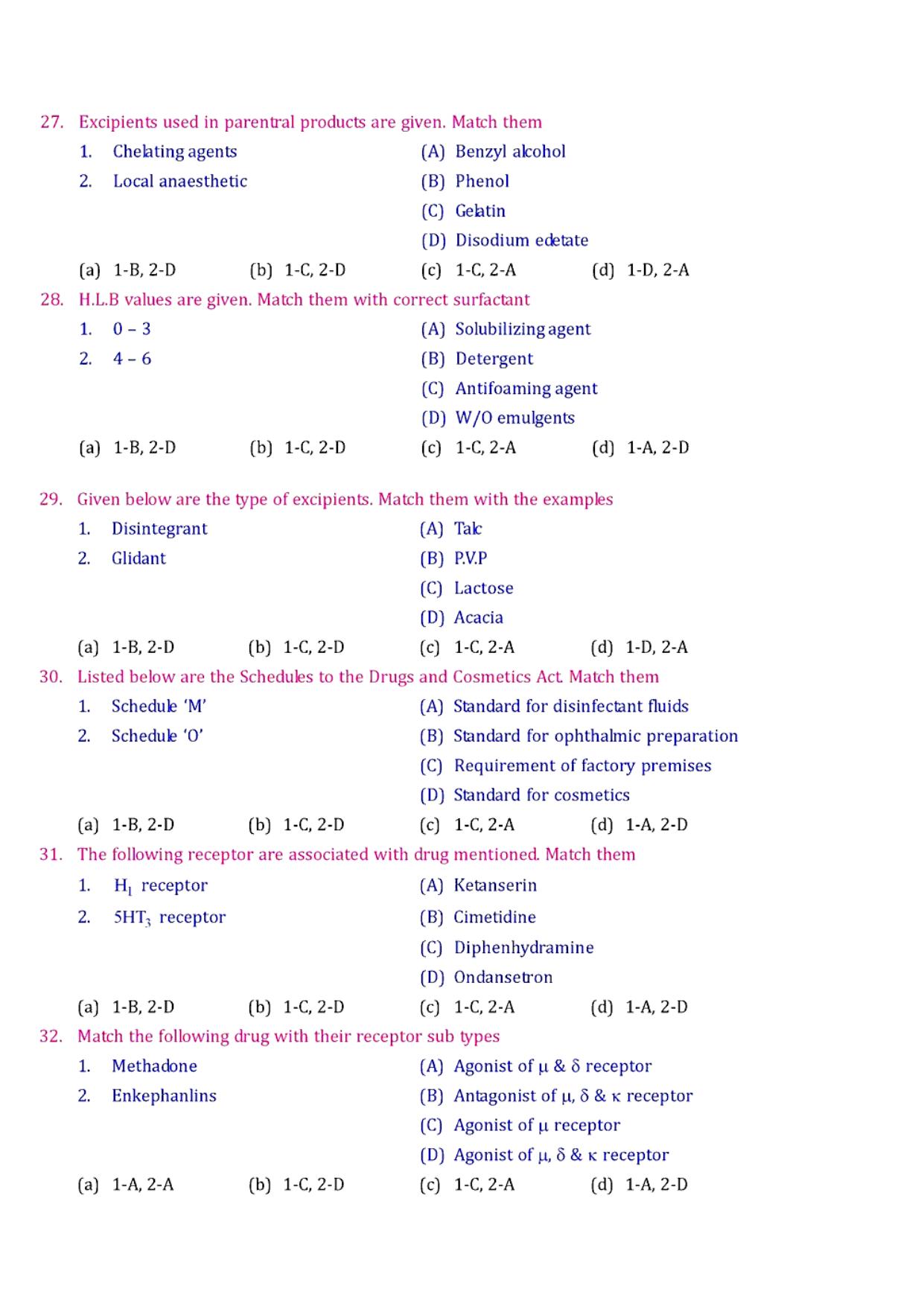 GPAT 2000 Question Paper with Answer Key - Page 4