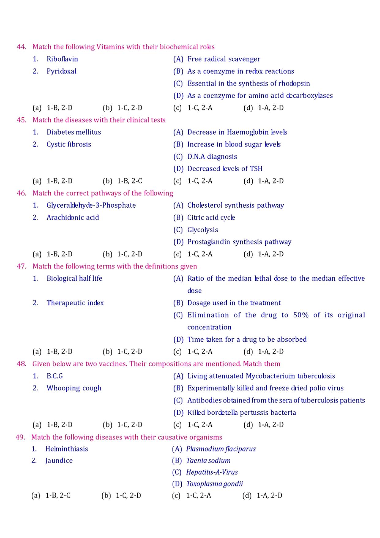 GPAT 2000 Question Paper with Answer Key - Page 7
