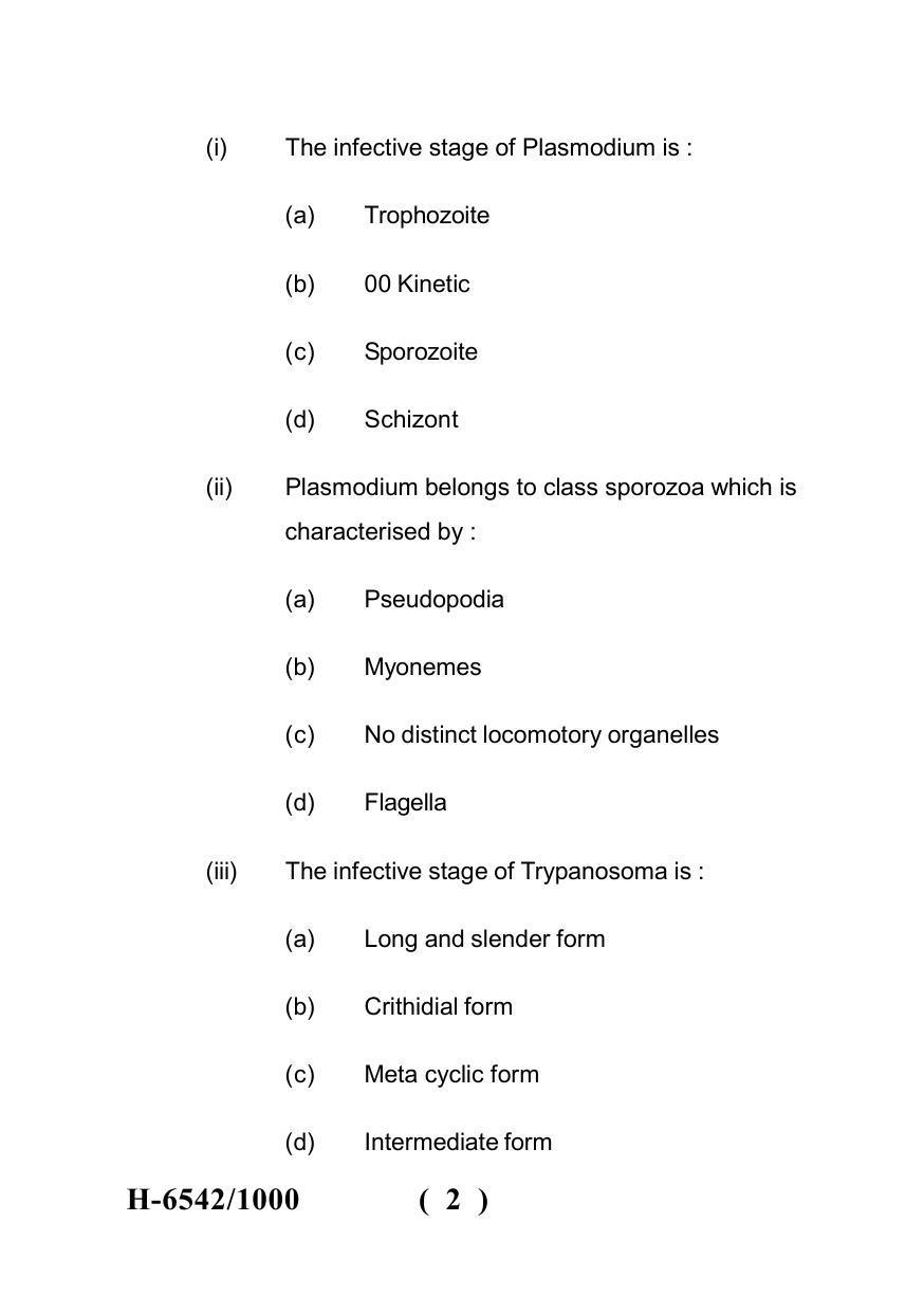 Sarguja University Question Paper July-2022 :  M.Sc. In Zoology  (Fourth sem.)Biology Of Parasitism Paper 1 - Page 2
