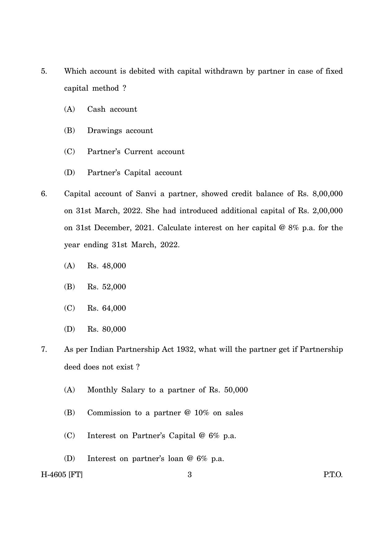 Goa Board Class 12 Accountancy (November 2022) Question Paper - Page 3