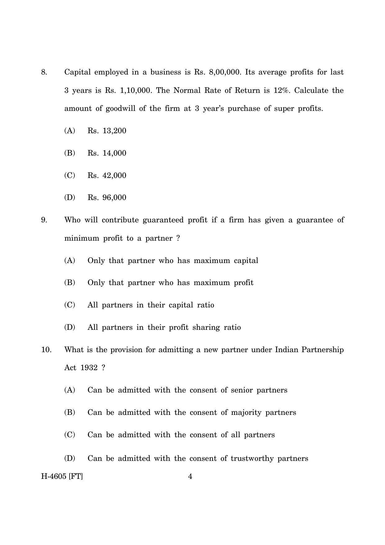 Goa Board Class 12 Accountancy (November 2022) Question Paper - Page 4