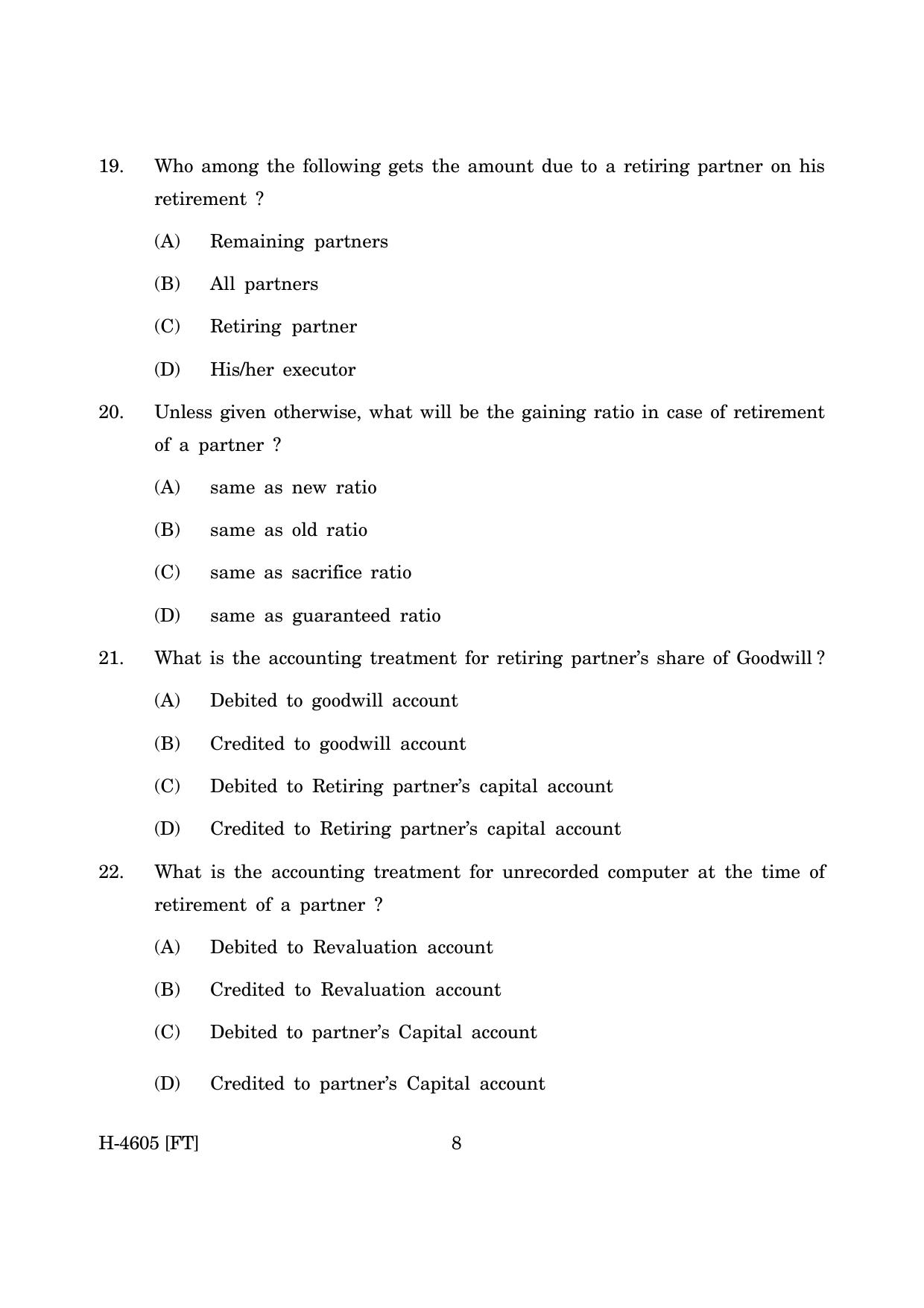 Goa Board Class 12 Accountancy (November 2022) Question Paper - Page 8