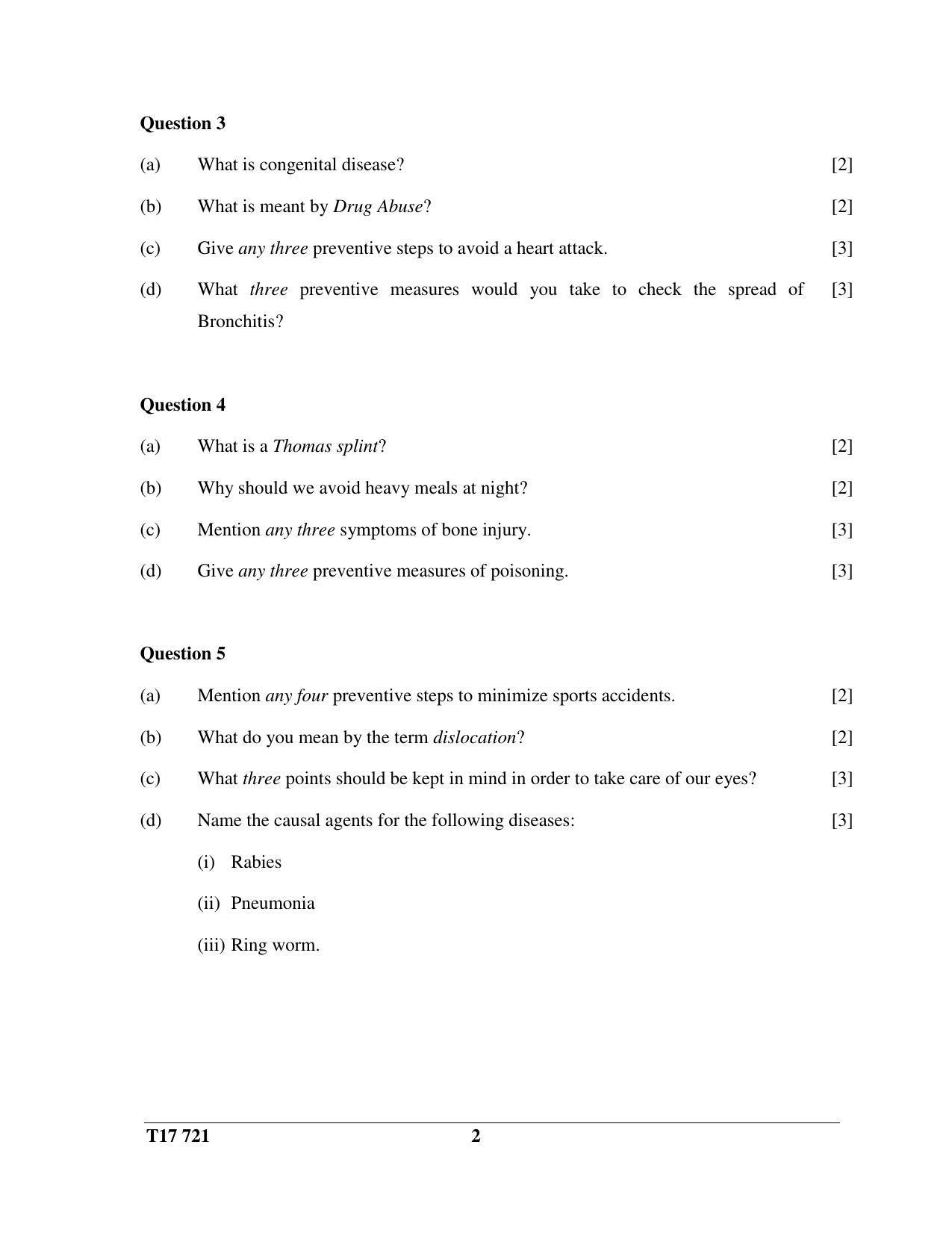 ICSE Class 10 PHYSICAL EDUCATION 2017 Question Paper - Page 2